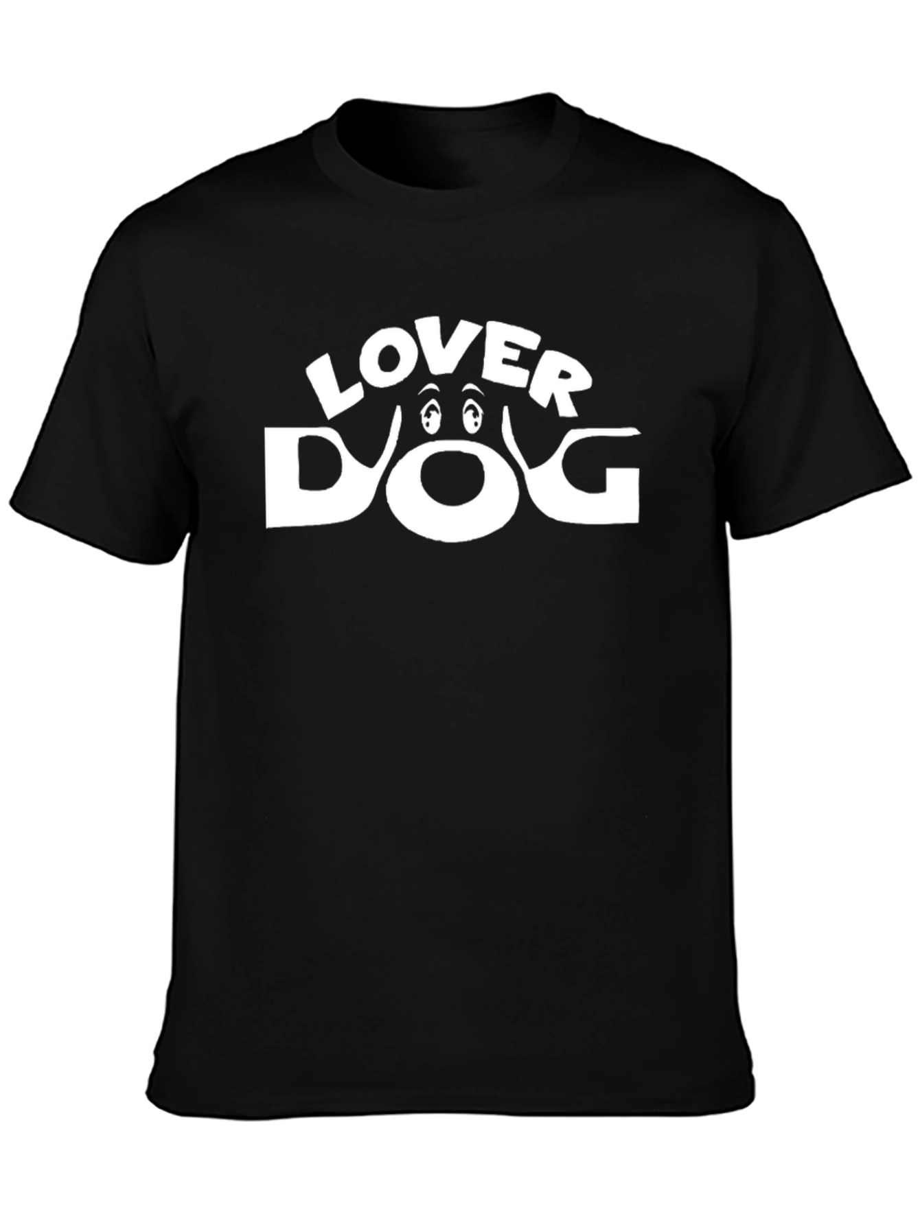 Dog Lover Graphic Tee - Black Cotton T-Shirt