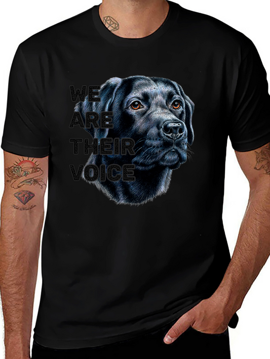 Black Lab Dog Graphic Tee - We Are Their Voice T-Shirt