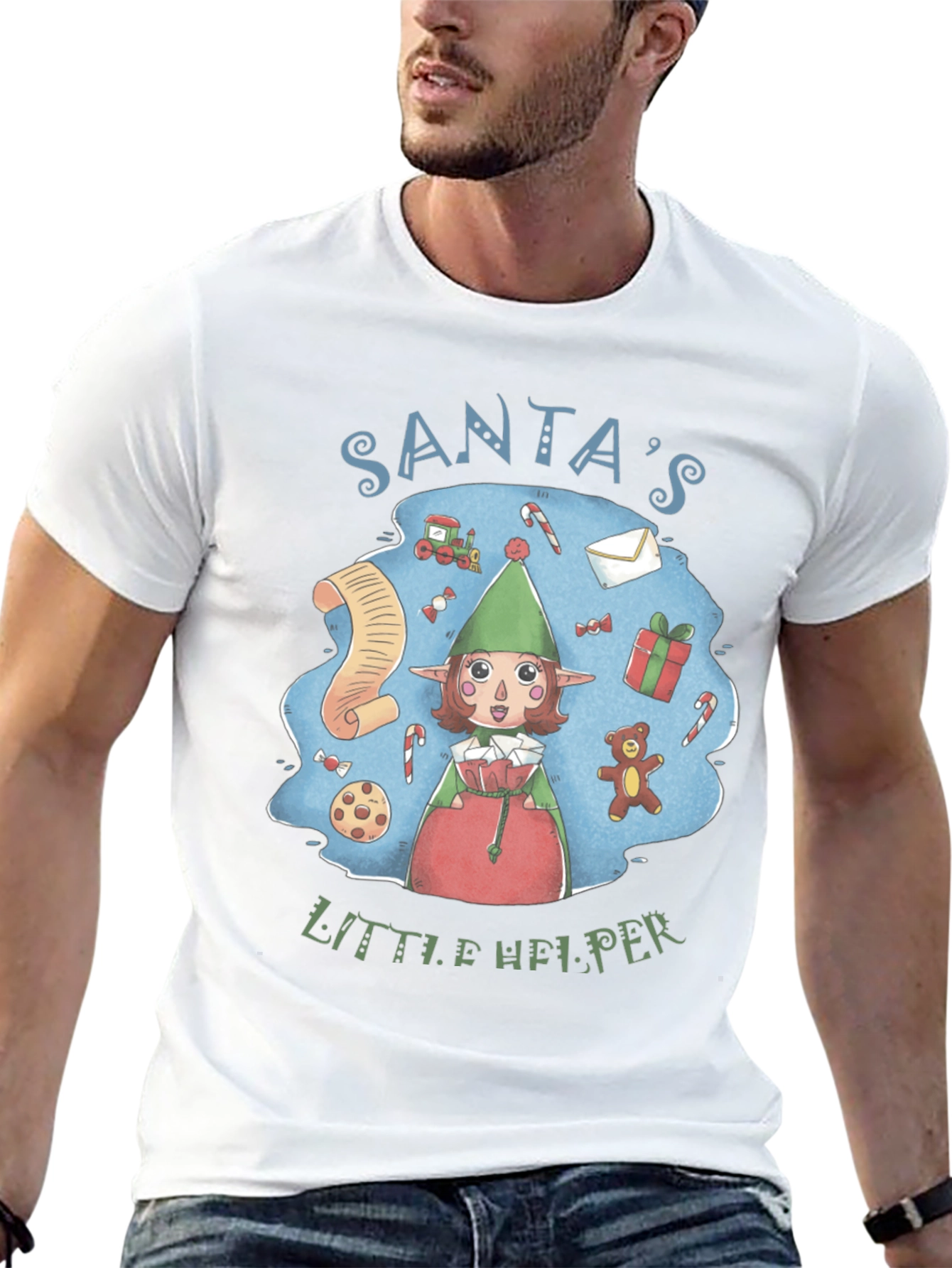 Santas Little Helper Tee - Holiday Cheer