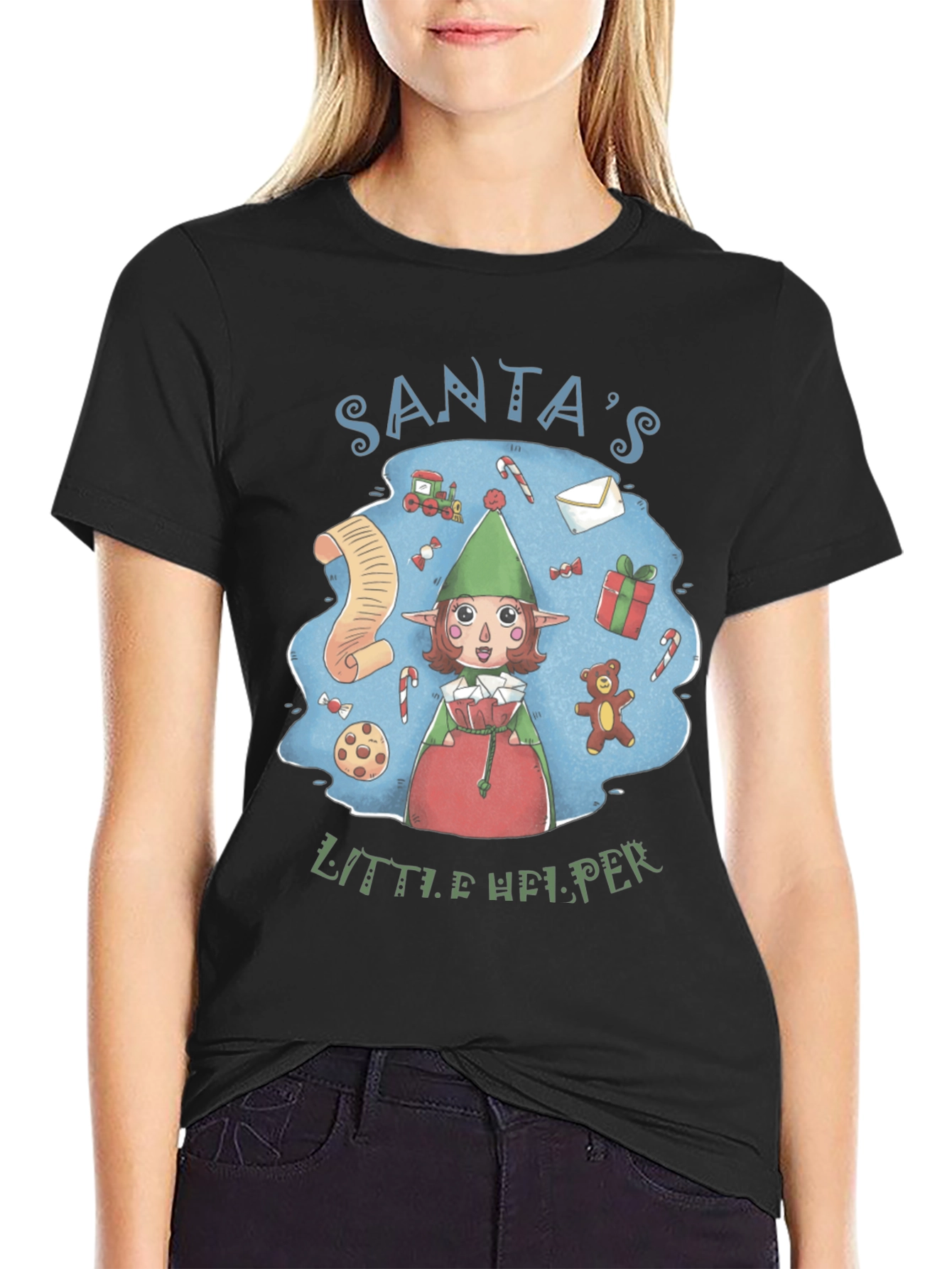 Santas Little Helper Tee - Holiday Cheer