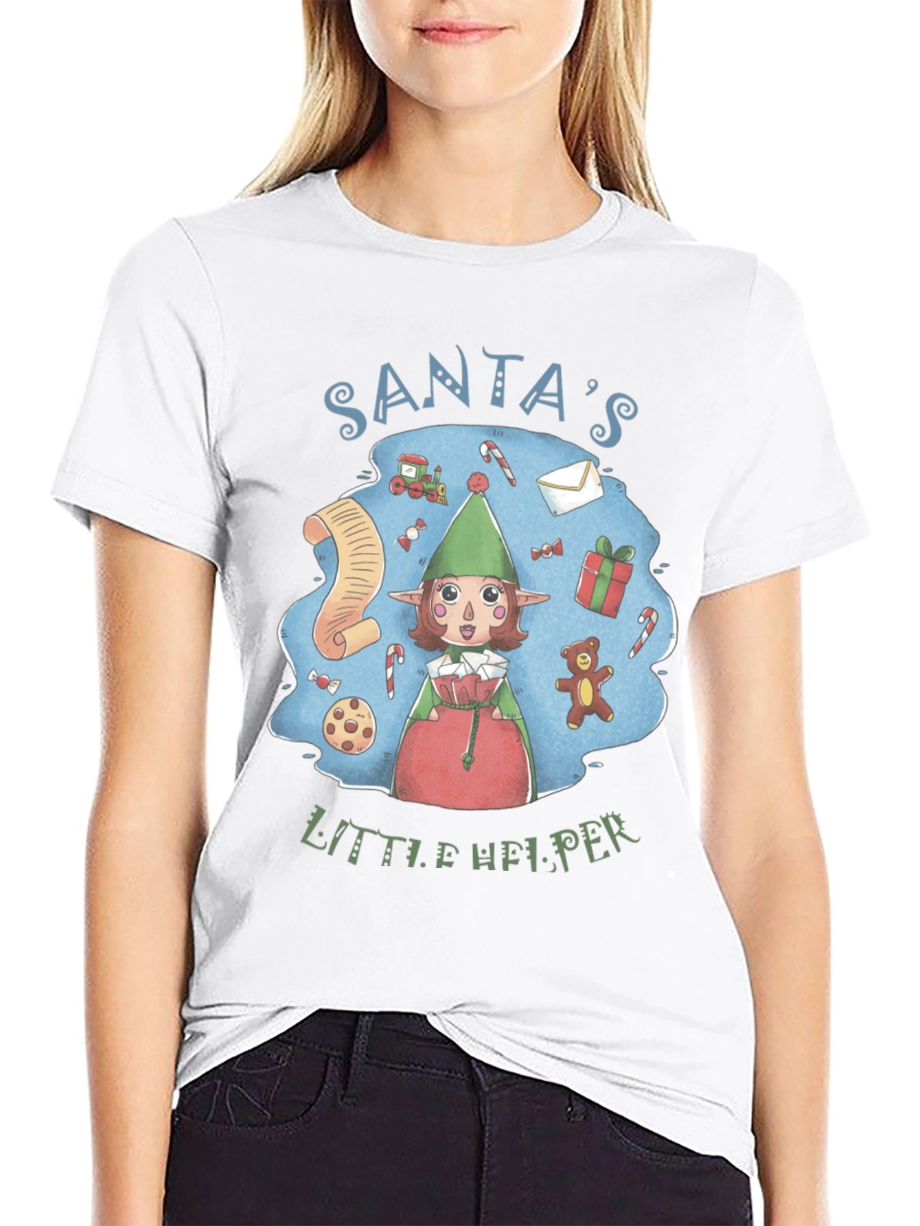 Santas Little Helper Tee - Holiday Cheer