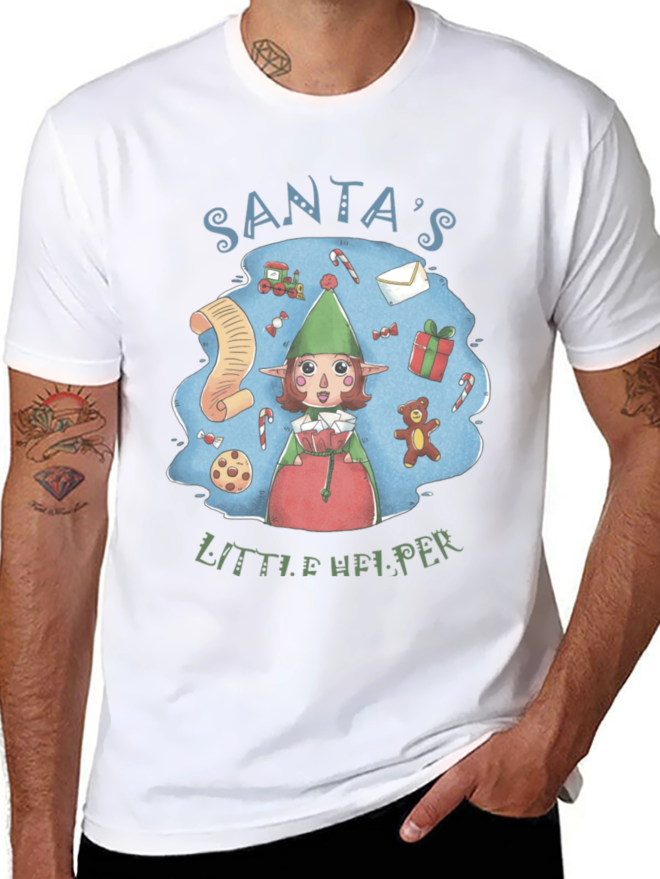 Santas Little Helper Tee - Holiday Cheer