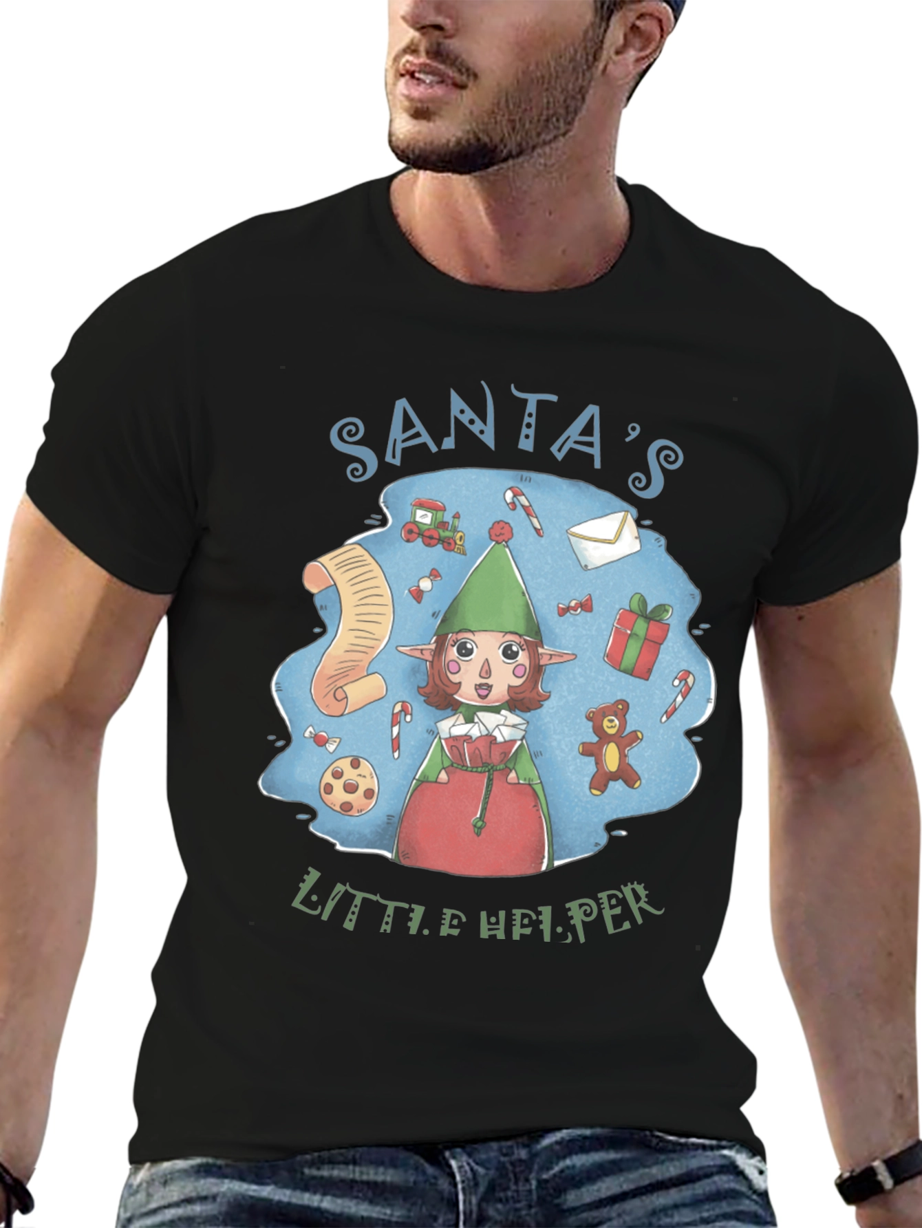 Santas Little Helper Tee - Holiday Cheer