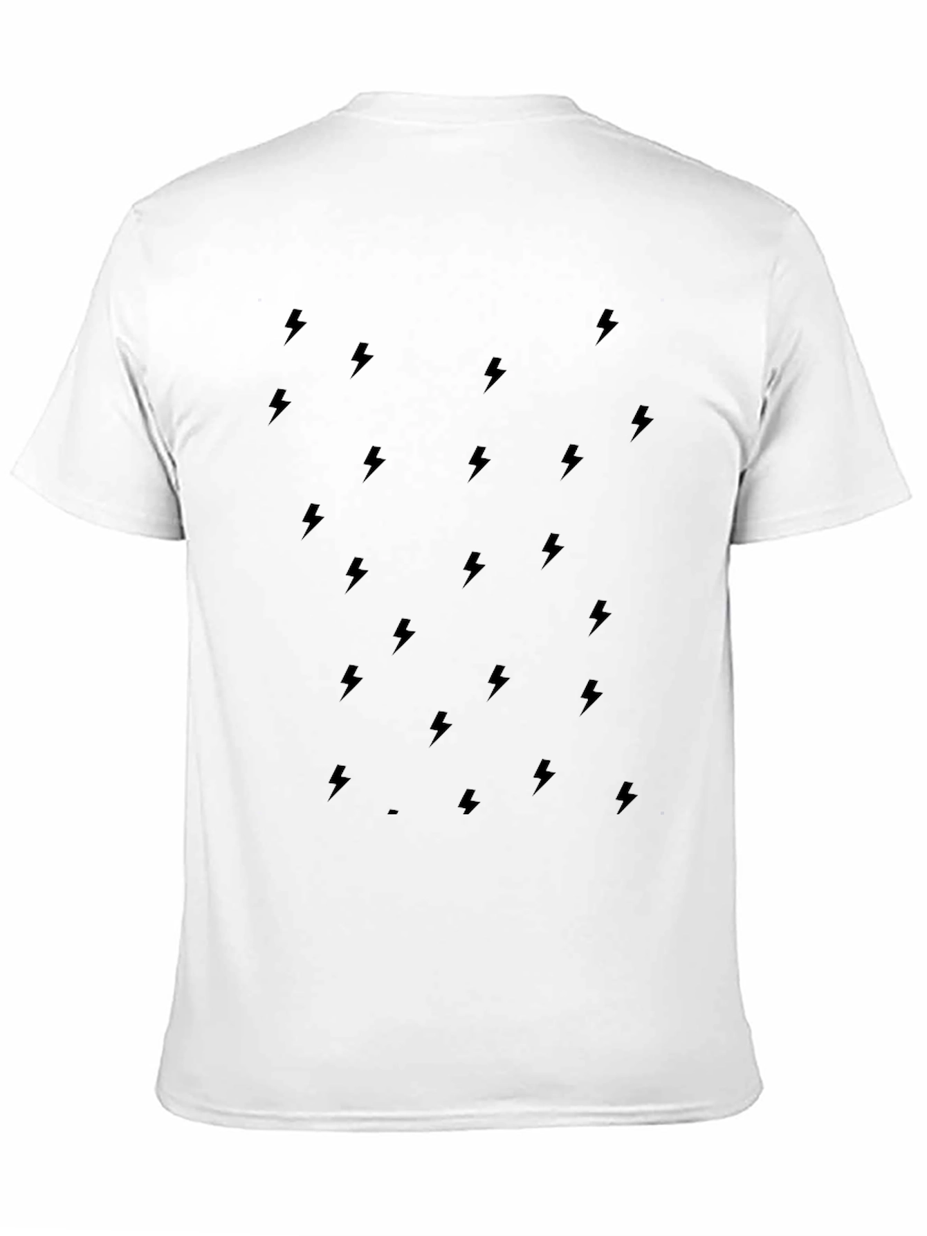 Black Lightning Bolt Print T-Shirt - Stylish Casual Wear