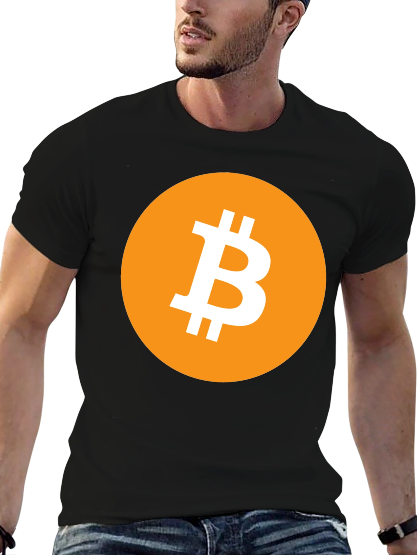 Bitcoin Crypto T-Shirt - Black Round Neck Tee