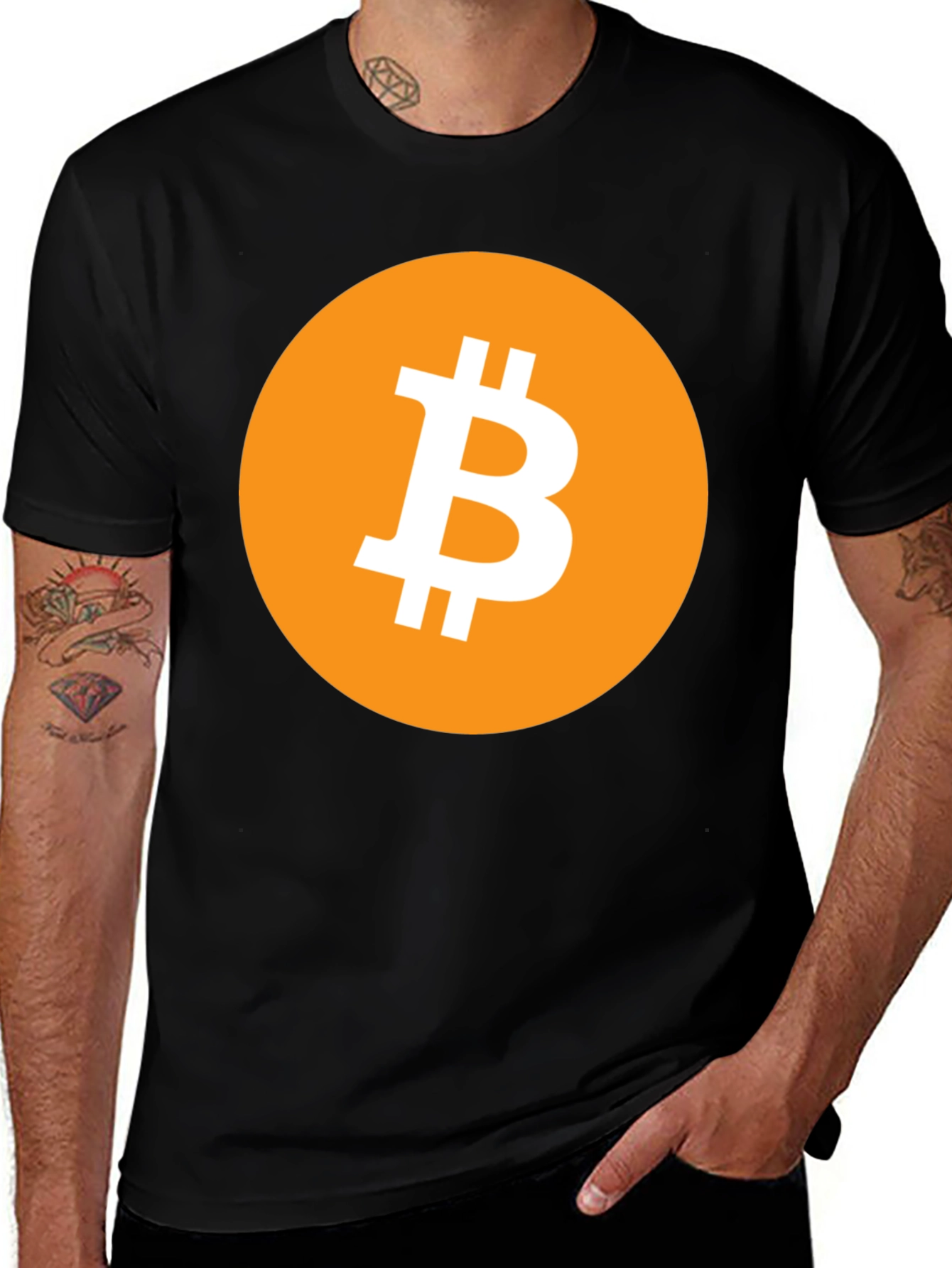 Bitcoin Crypto T-Shirt - Black Round Neck Tee