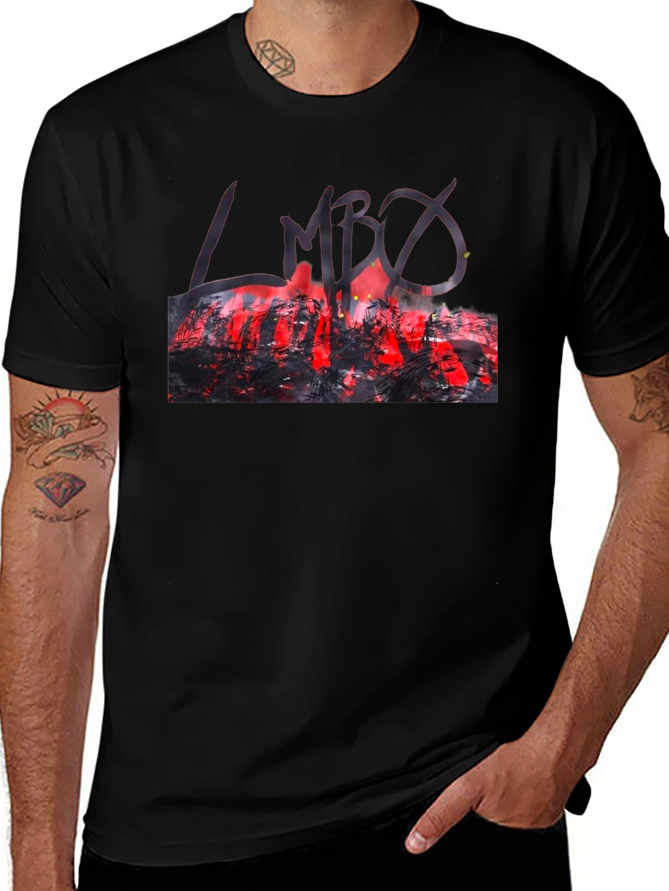 Graphic Print Black T-Shirt - Modern Style