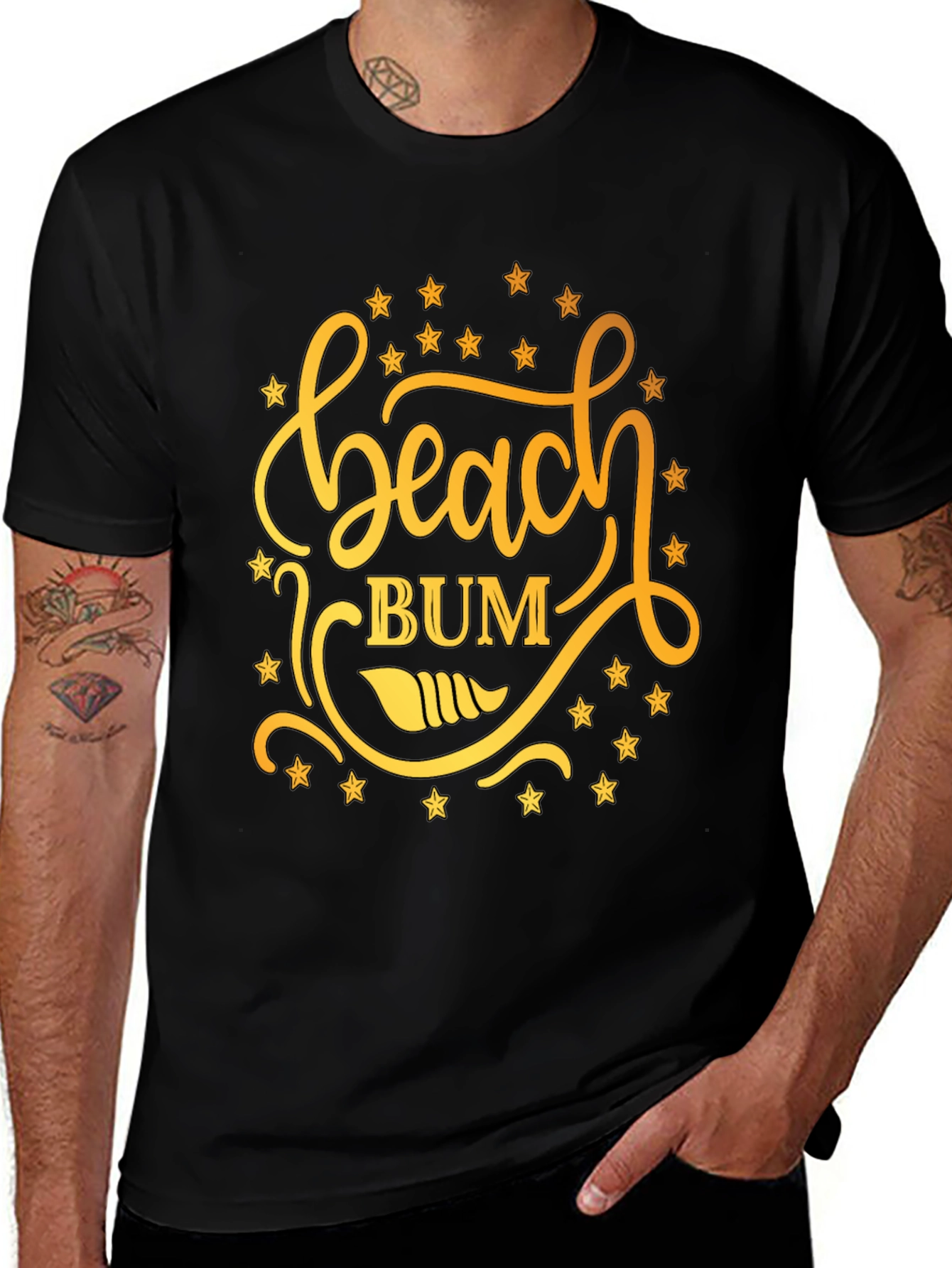 Beach Bum Graphic Tee - Mens Black T-Shirt