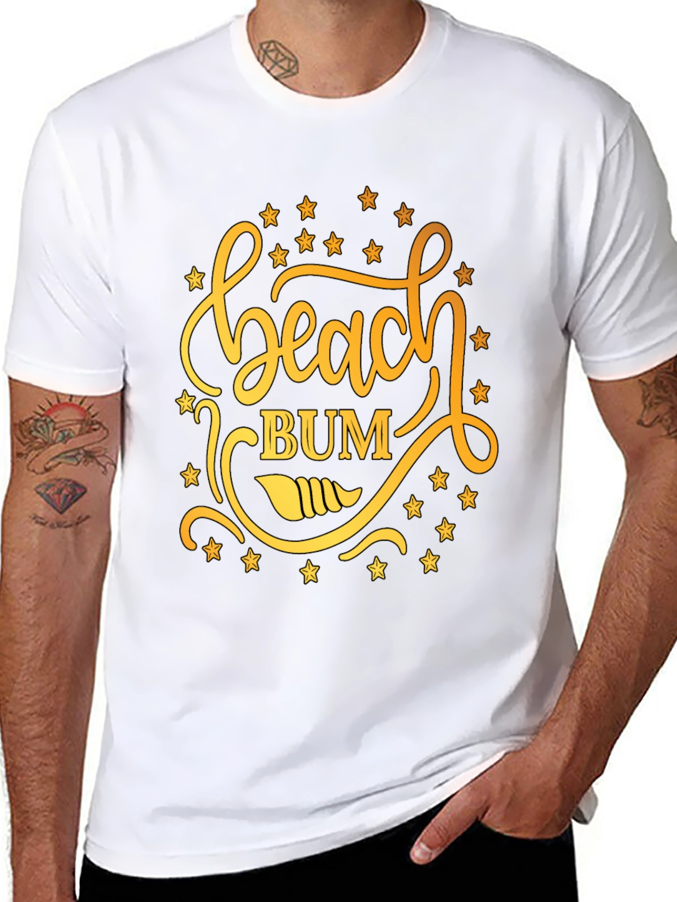 Beach Bum Graphic Tee - Mens Black T-Shirt