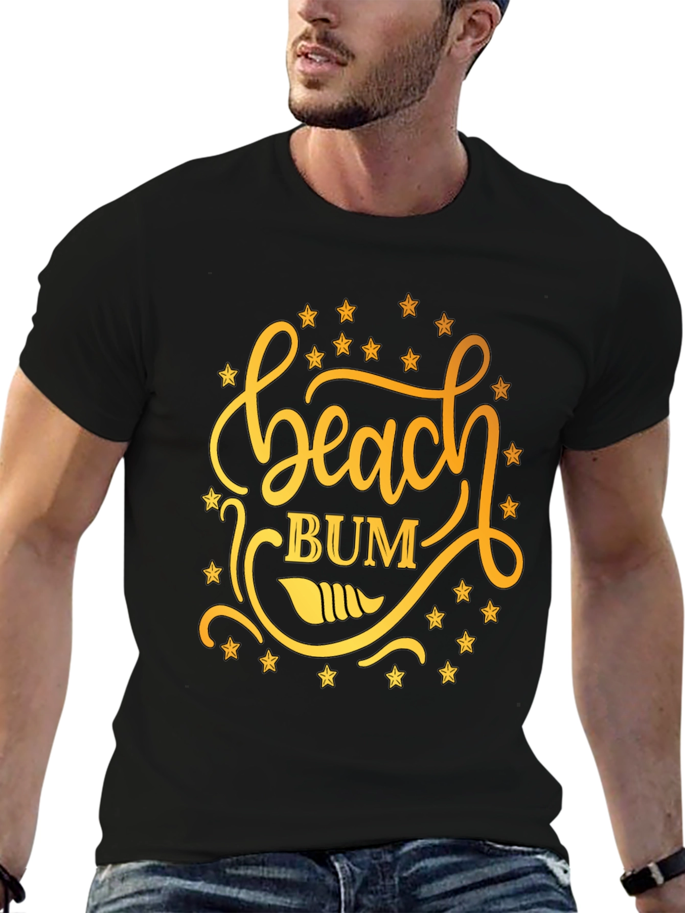 Beach Bum Graphic Tee - Mens Black T-Shirt