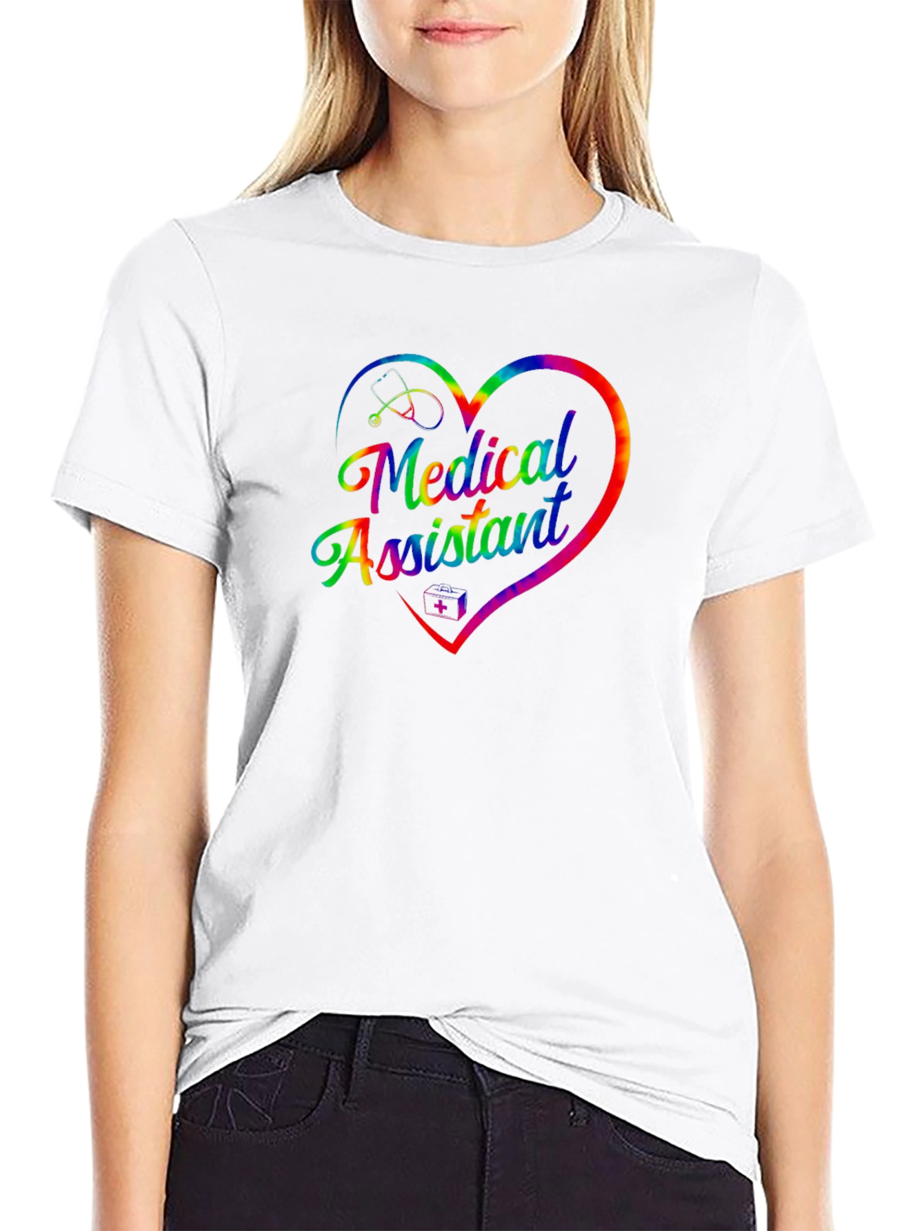 Medical Assistant Heart Tie Dye T-Shirt