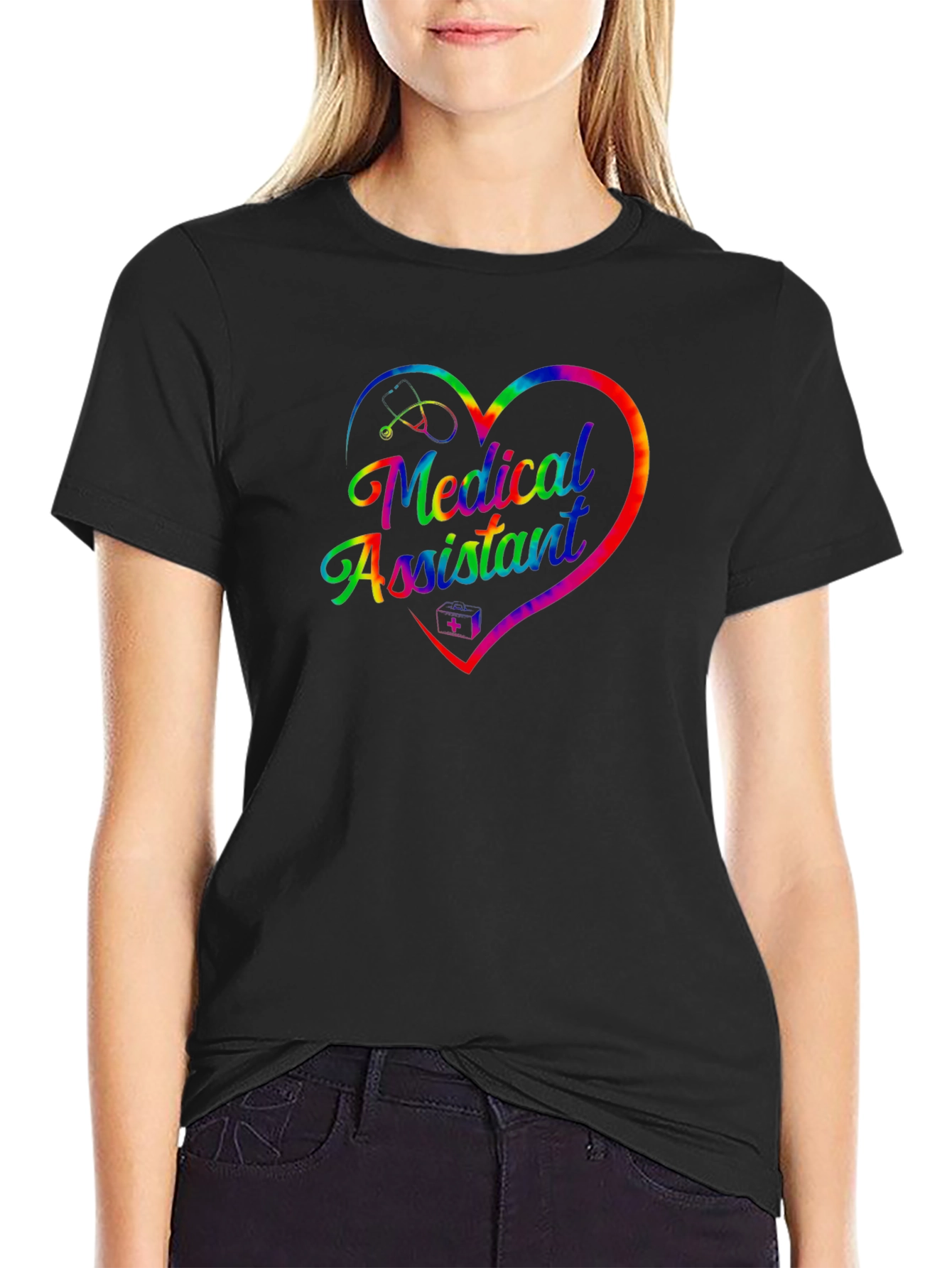 Medical Assistant Heart Tie Dye T-Shirt