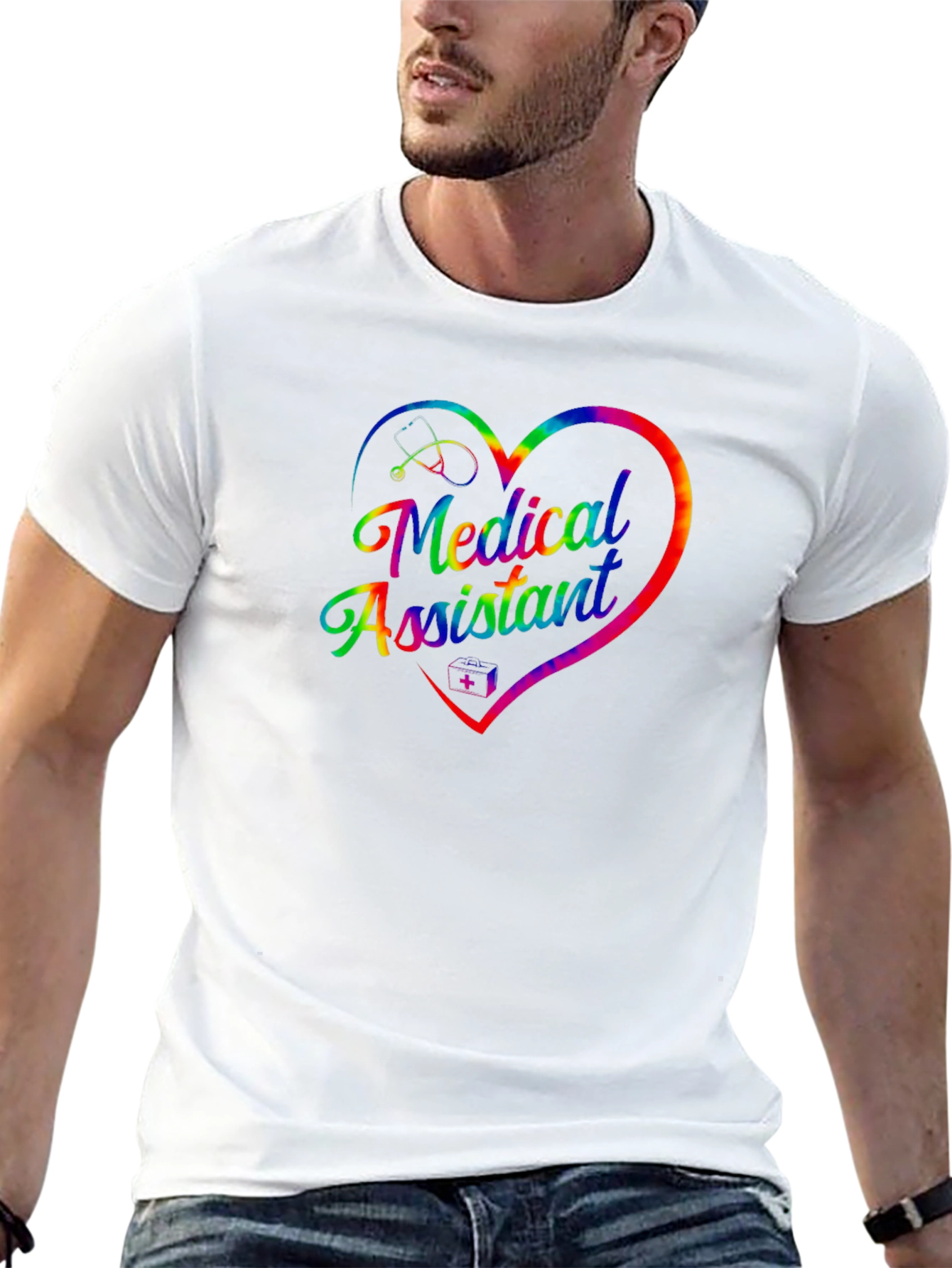 Medical Assistant Heart Tie Dye T-Shirt