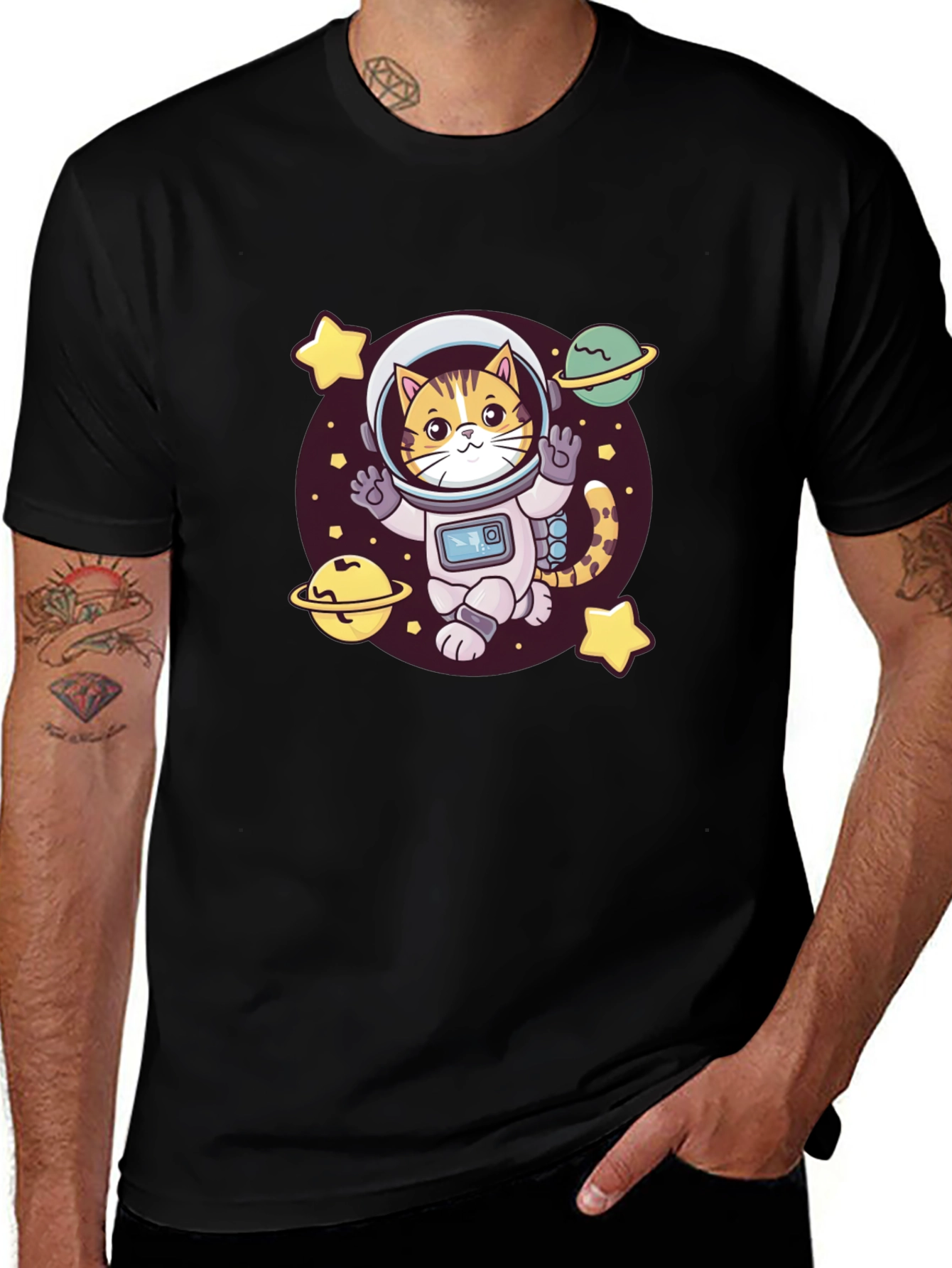 Astronaut Cat T-Shirt - Space Kitty Tee