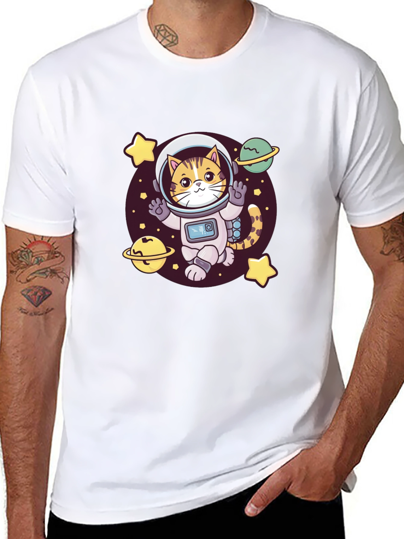 Astronaut Cat T-Shirt - Space Kitty Tee