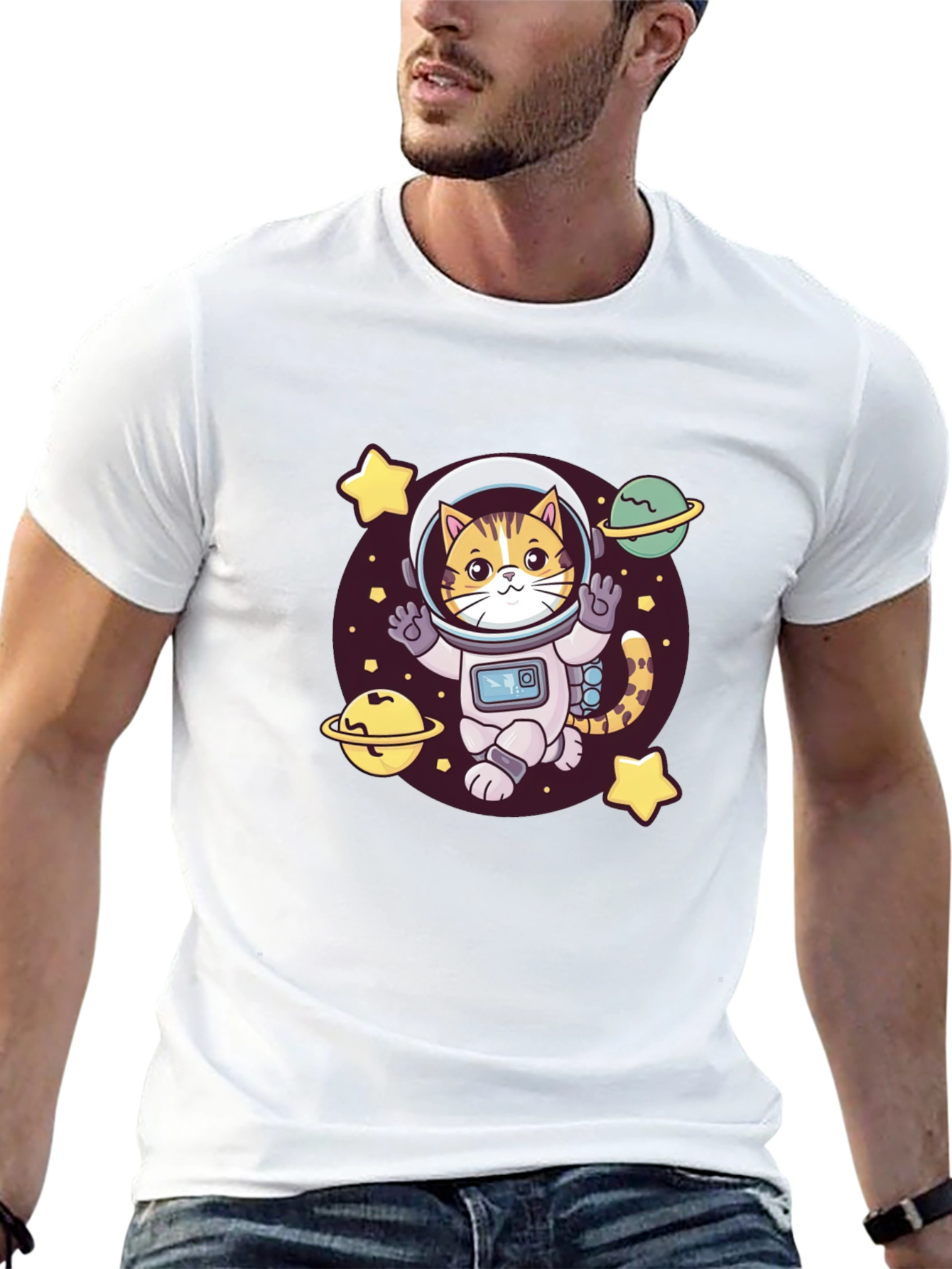 Astronaut Cat T-Shirt - Space Kitty Tee