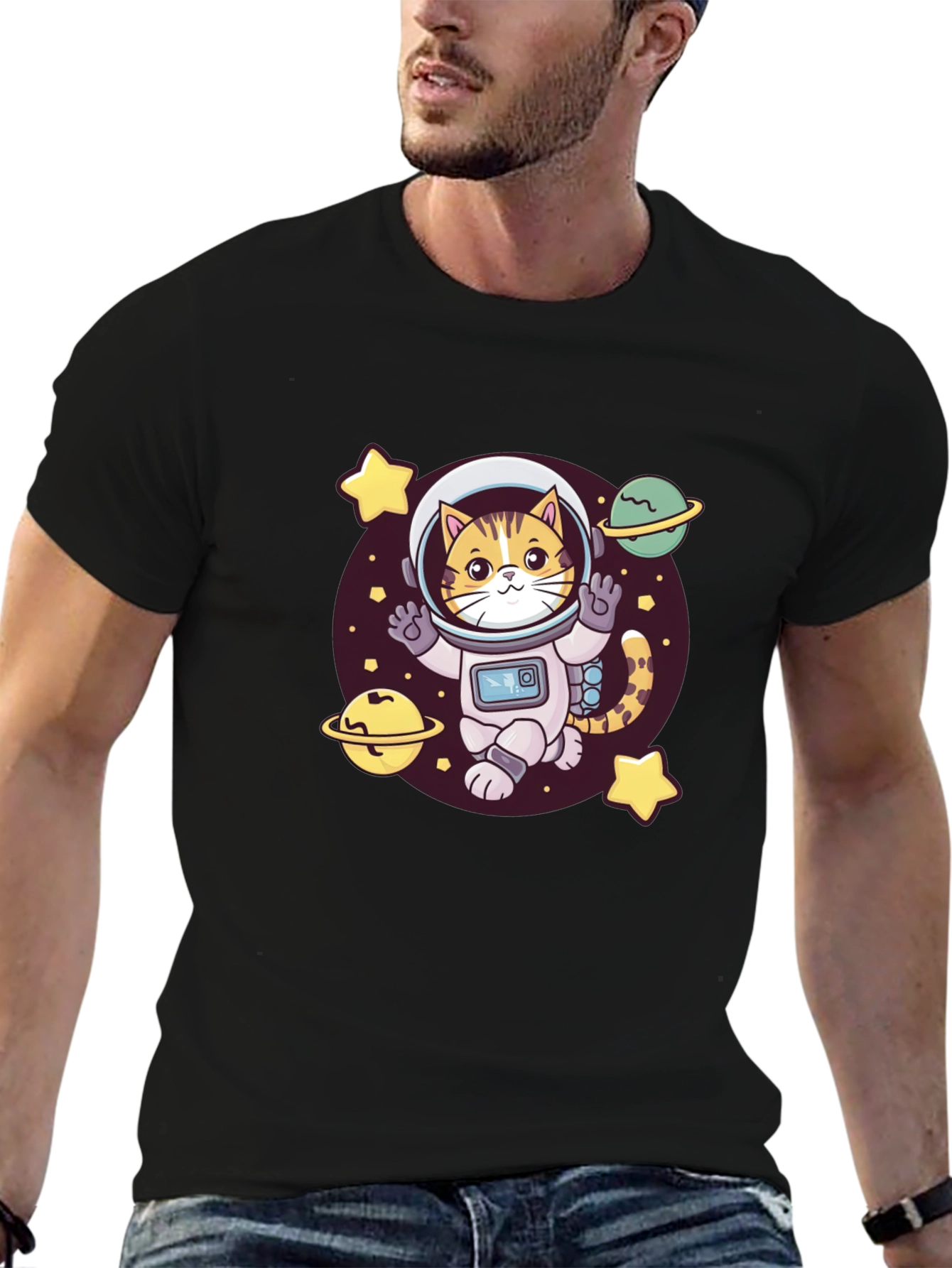 Astronaut Cat T-Shirt - Space Kitty Tee