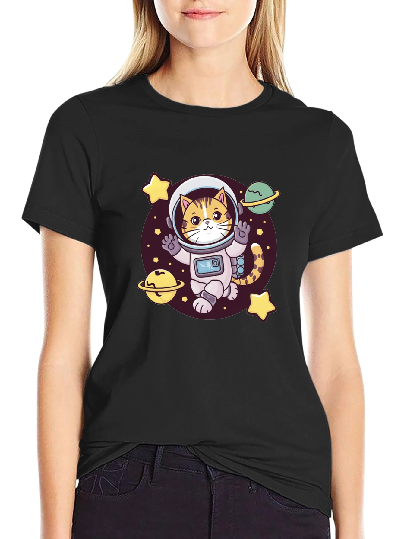 Astronaut Cat T-Shirt - Space Kitty Tee