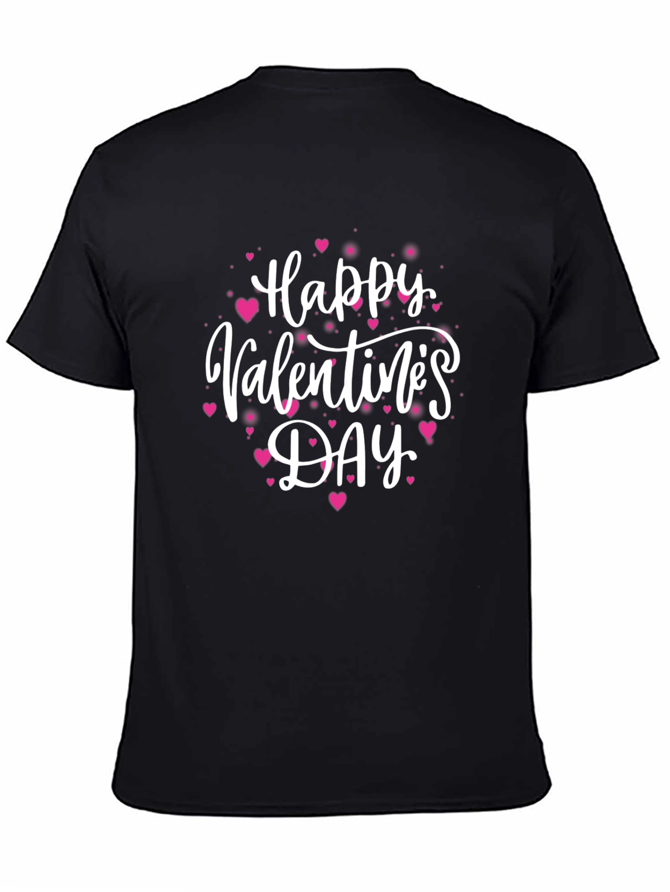 Happy Valentines Day Black Graphic Tee