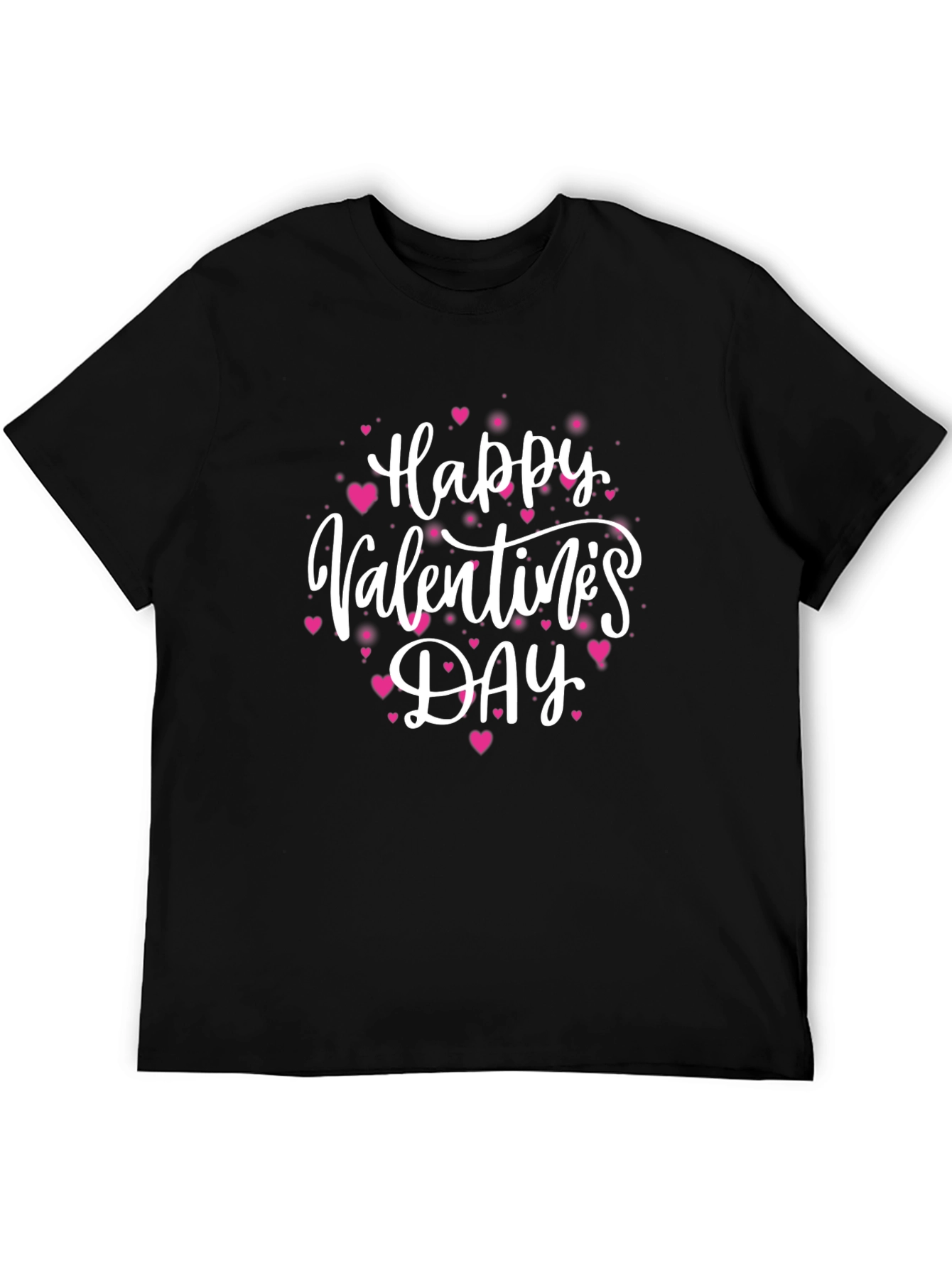 Happy Valentines Day Black Graphic Tee