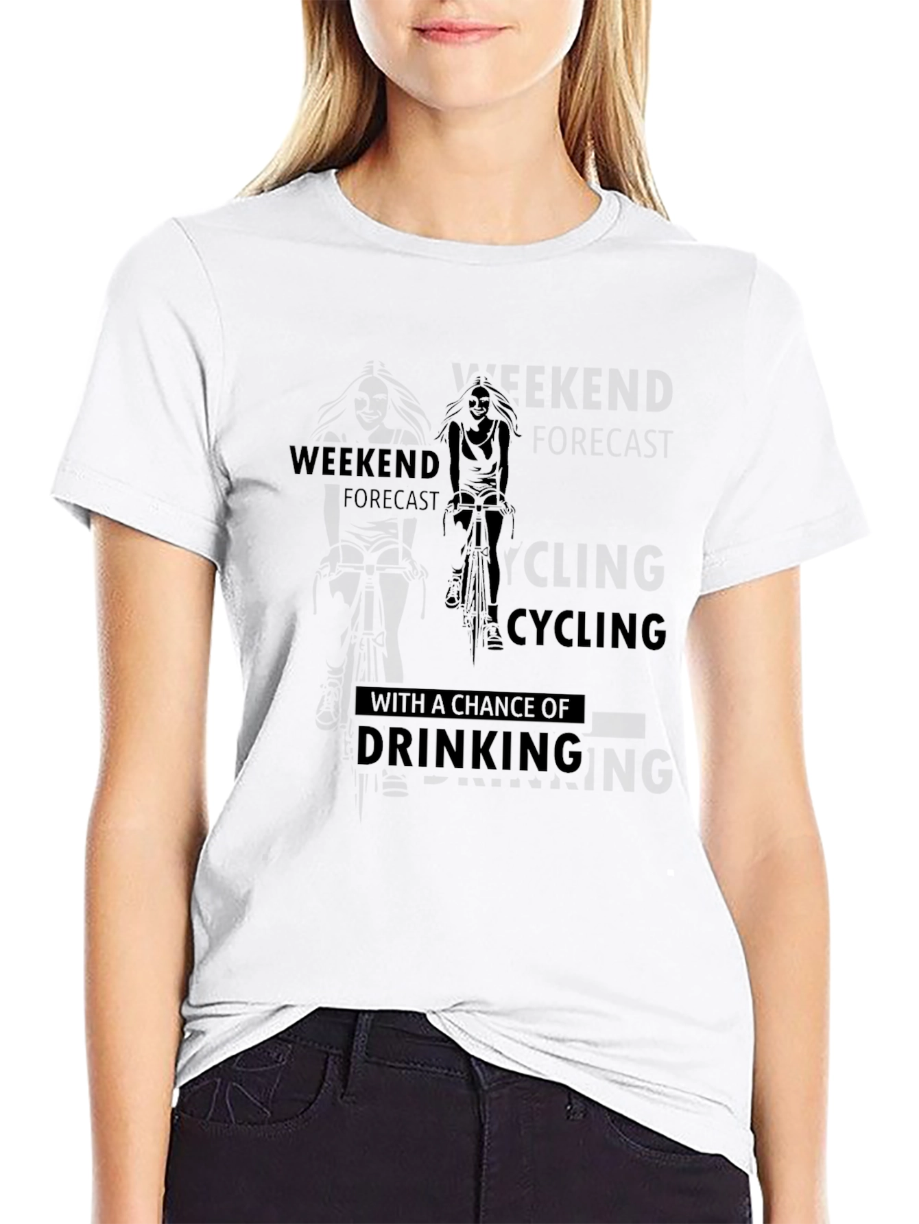 Cycling & Drinking Forecast Mens Black T-Shirt
