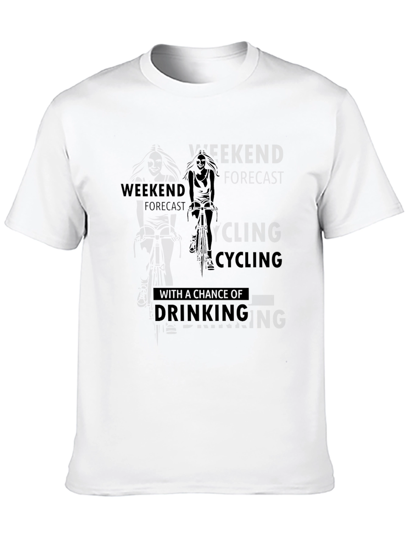 Cycling & Drinking Forecast Mens Black T-Shirt