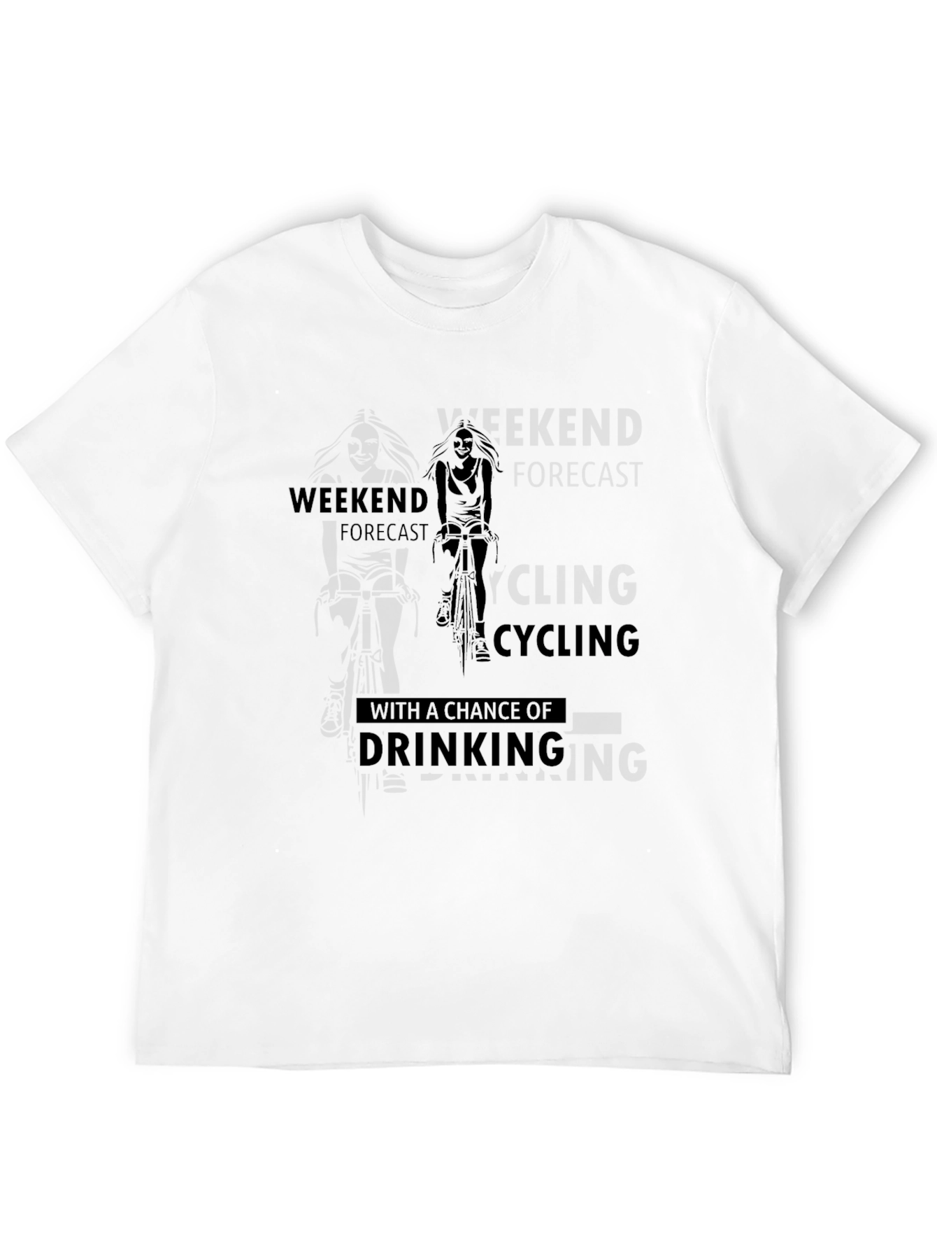 Cycling & Drinking Forecast Mens Black T-Shirt