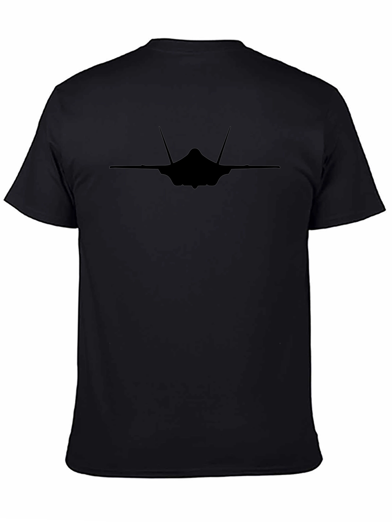 Stealth Fighter Jet Graphic T-Shirt - Black