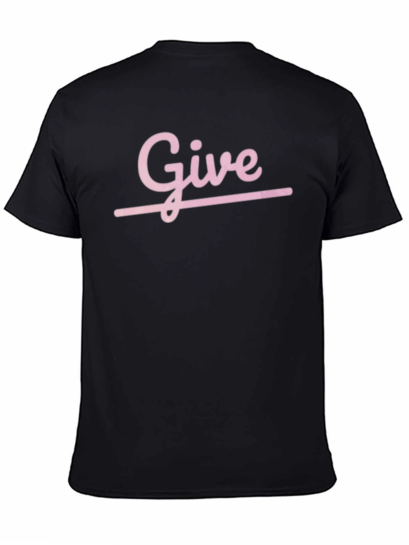 Pink Give Graphic Print Black Casual T-Shirt