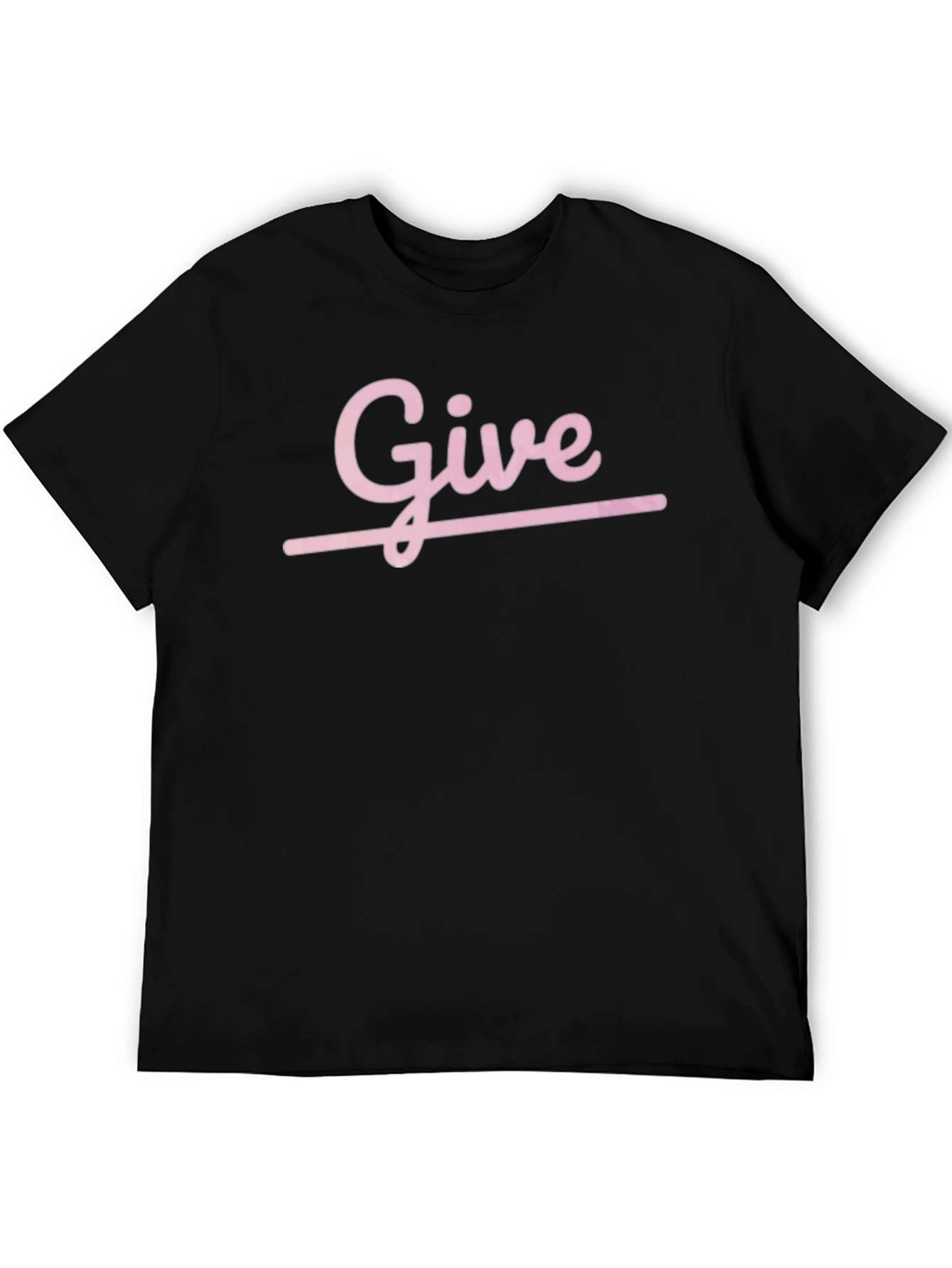 Pink Give Graphic Print Black Casual T-Shirt