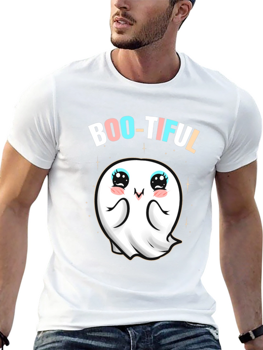Boo-Tiful Ghost Graphic T-Shirt Halloween Costume Tee