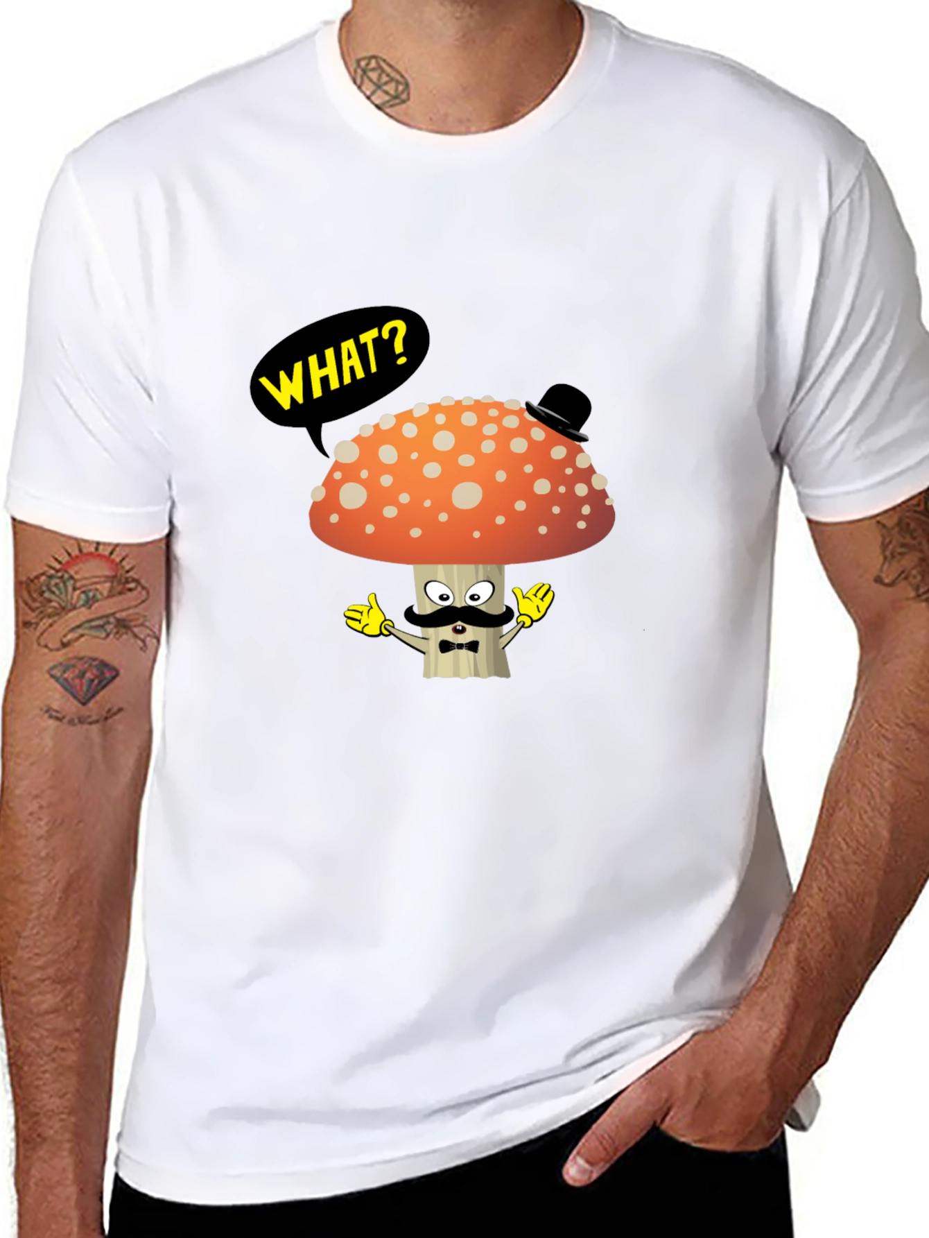 Mushroom Gentleman T-Shirt - Funny Cartoon Tee