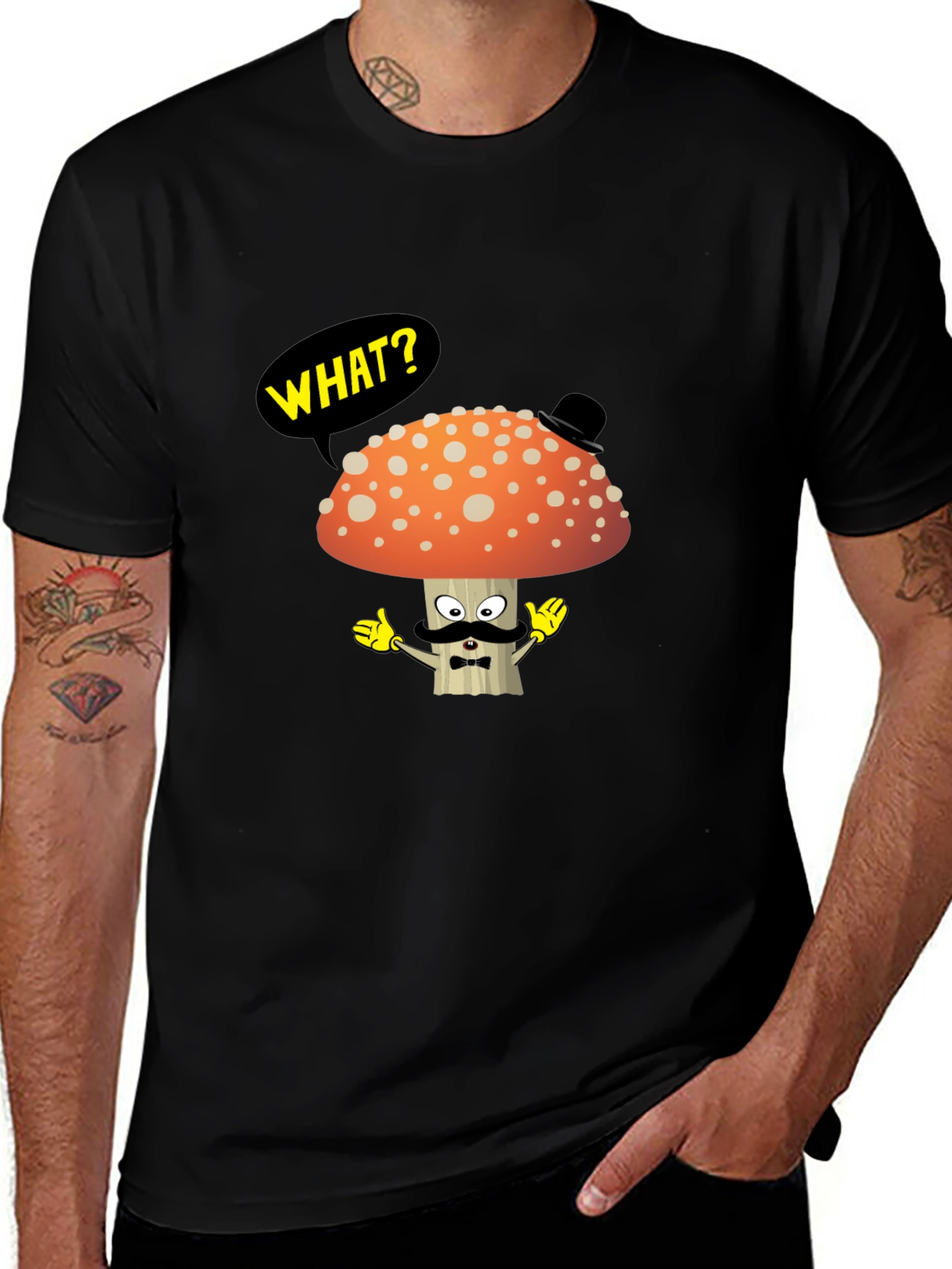 Mushroom Gentleman T-Shirt - Funny Cartoon Tee