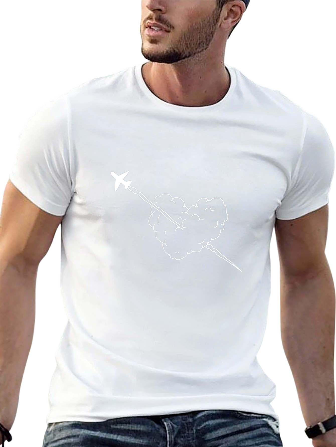 Airplane Heart Cloud Graphic Tee - Black T-Shirt