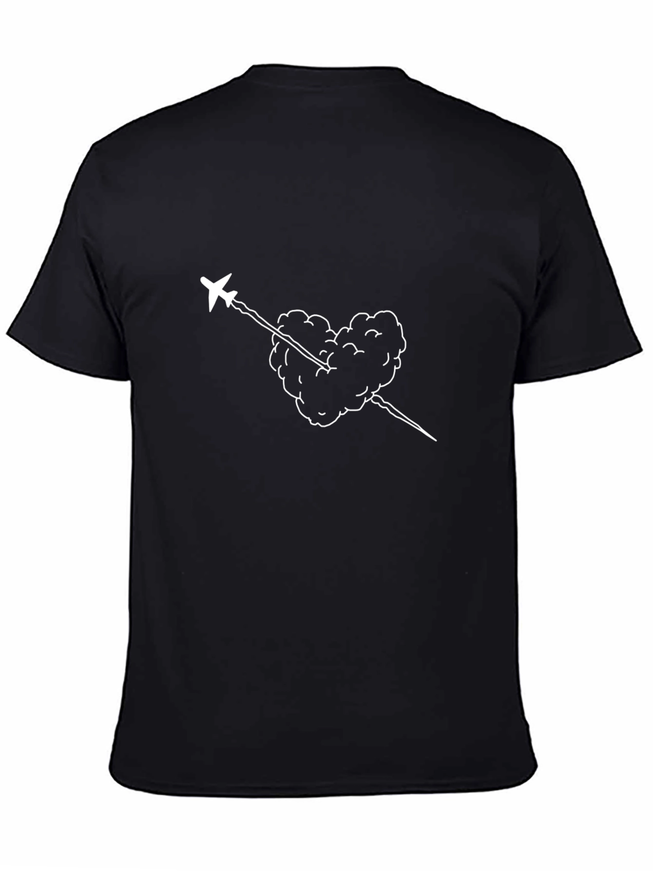 Airplane Heart Cloud Graphic Tee - Black T-Shirt
