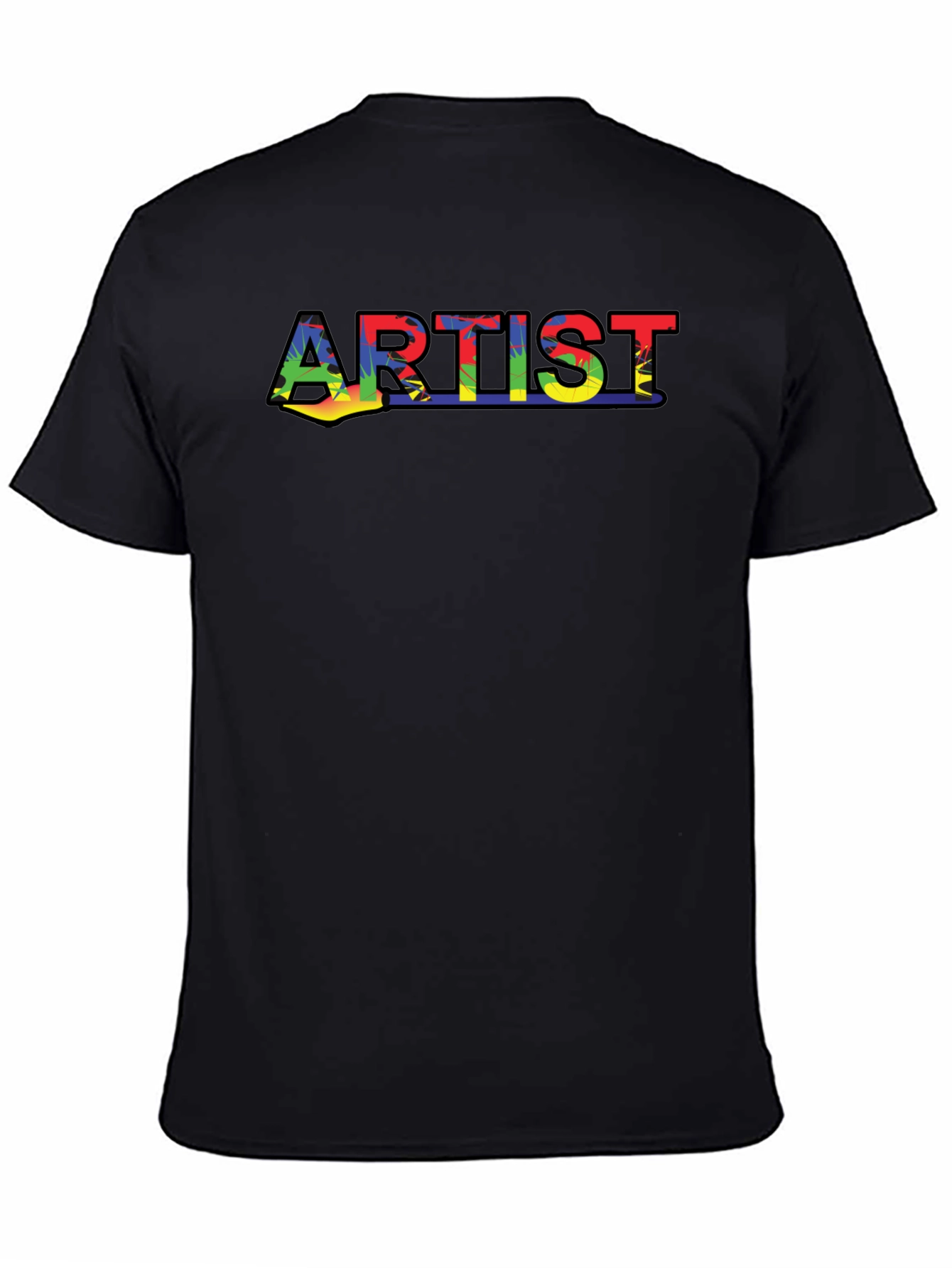 Artist Rainbow Print Black T-Shirt