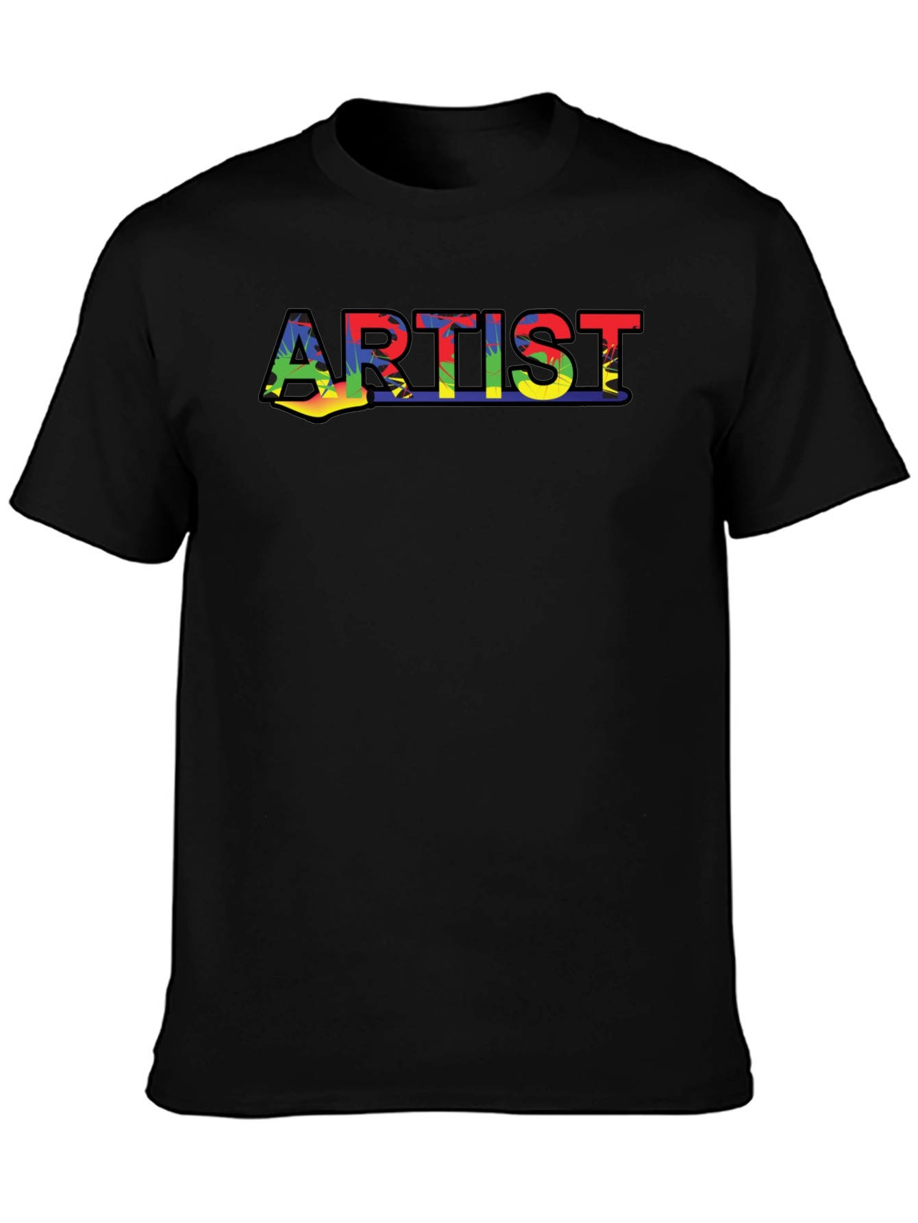 Artist Rainbow Print Black T-Shirt