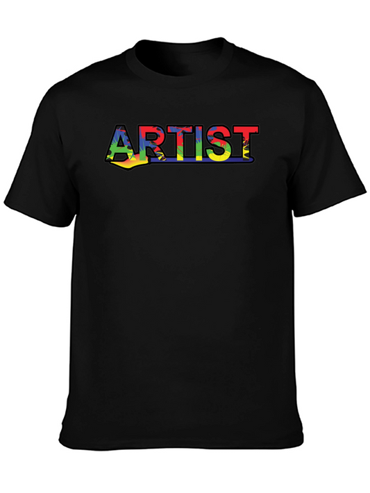 Artist Rainbow Print Black T-Shirt