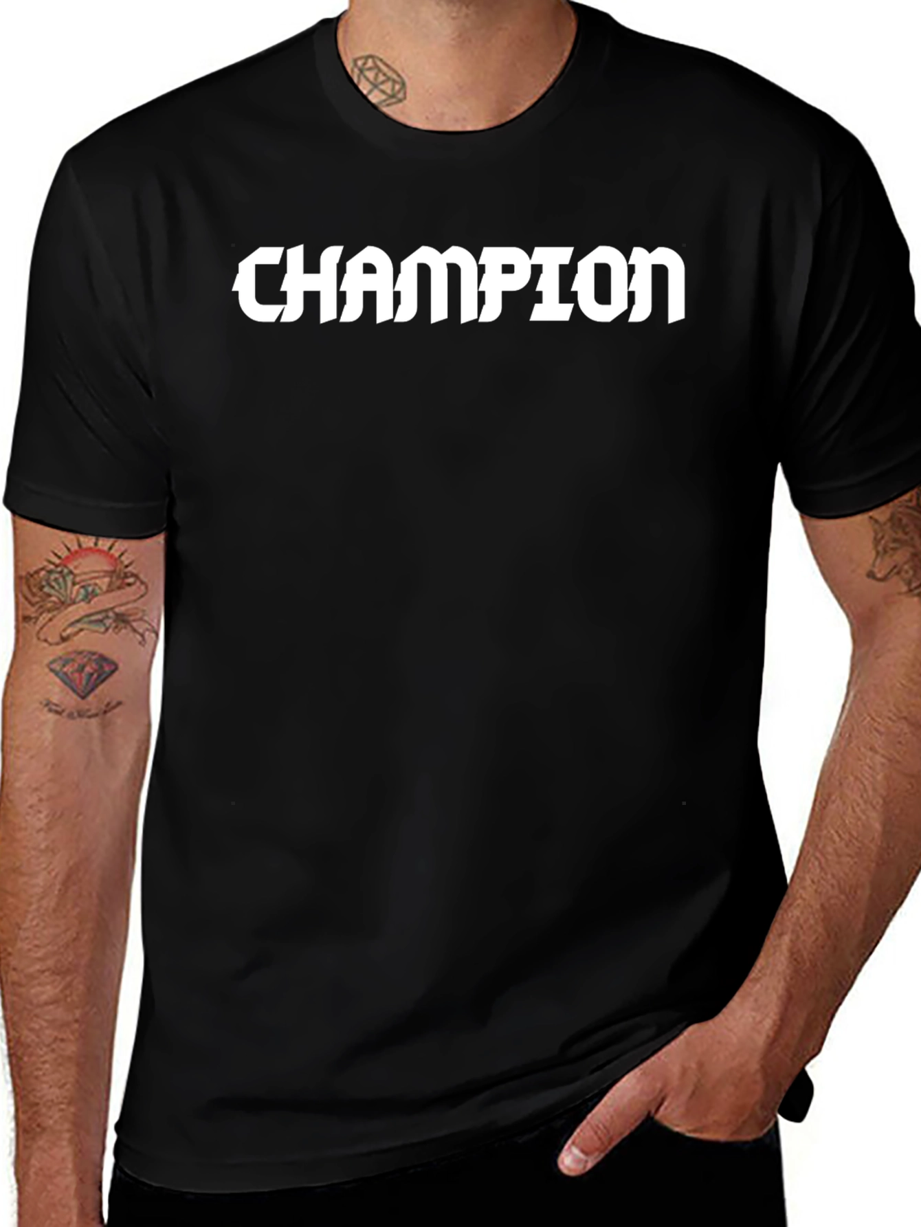 Champion Graphic Print Black T-Shirt