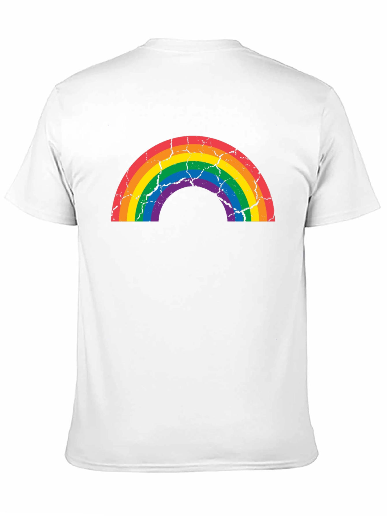 Distressed Rainbow Graphic T-Shirt - Black