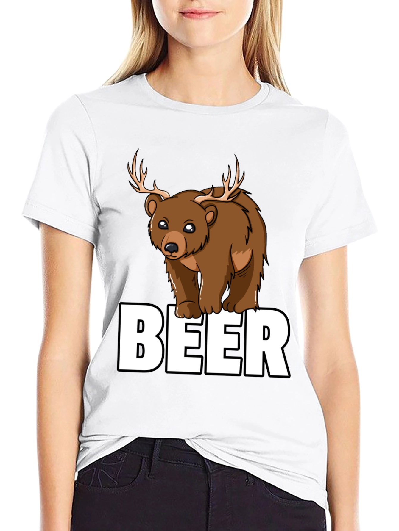 Bear Deer Beer Graphic T-Shirt