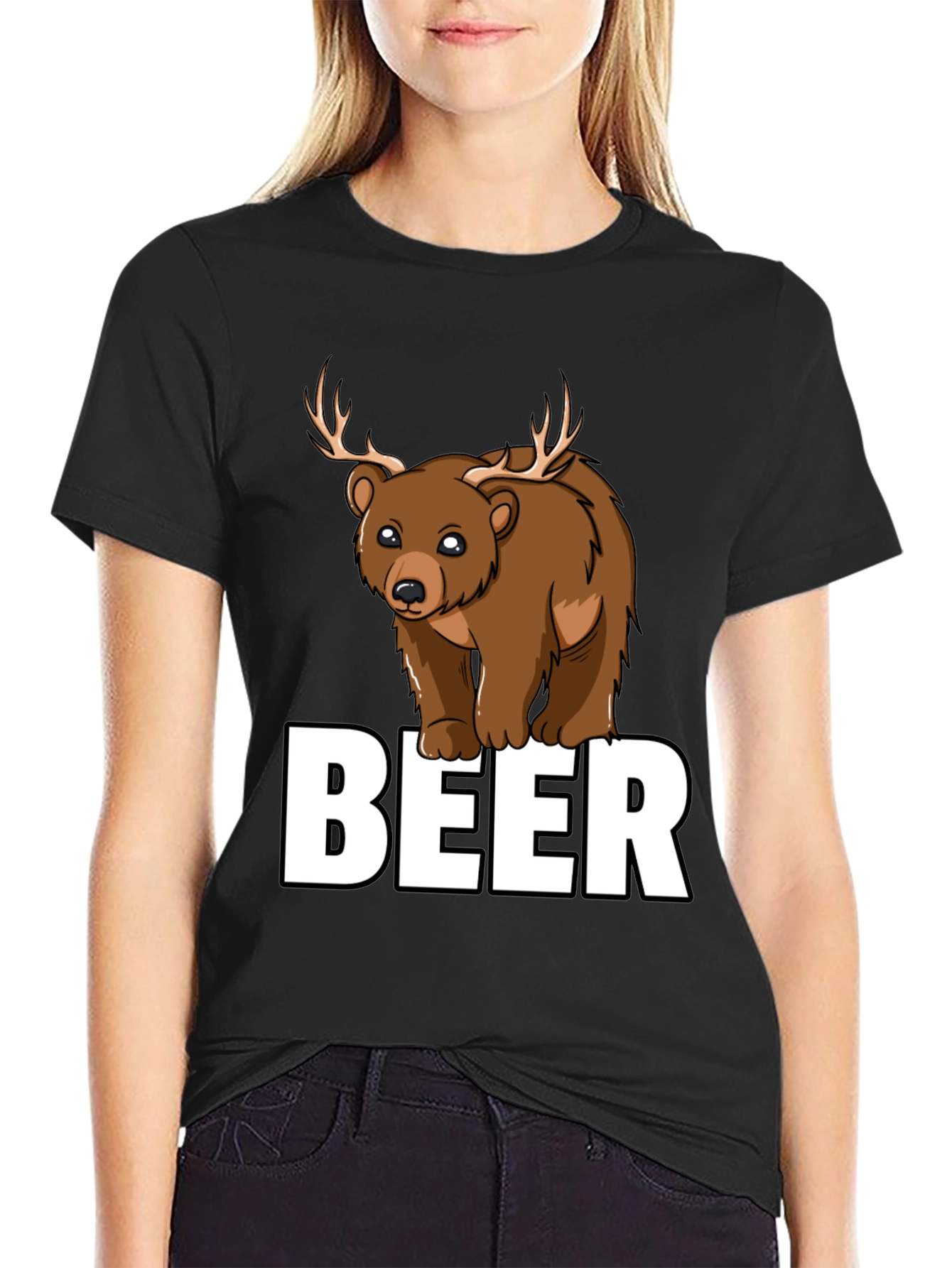 Bear Deer Beer Graphic T-Shirt