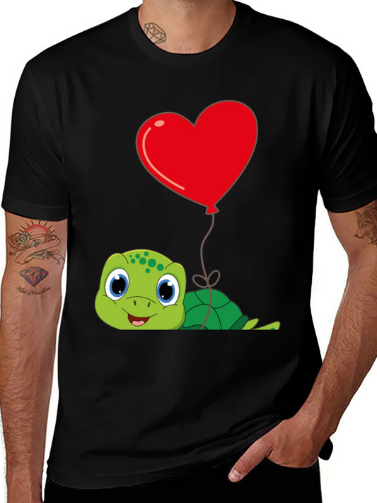 Cute Turtle Heart Balloon Graphic Tee