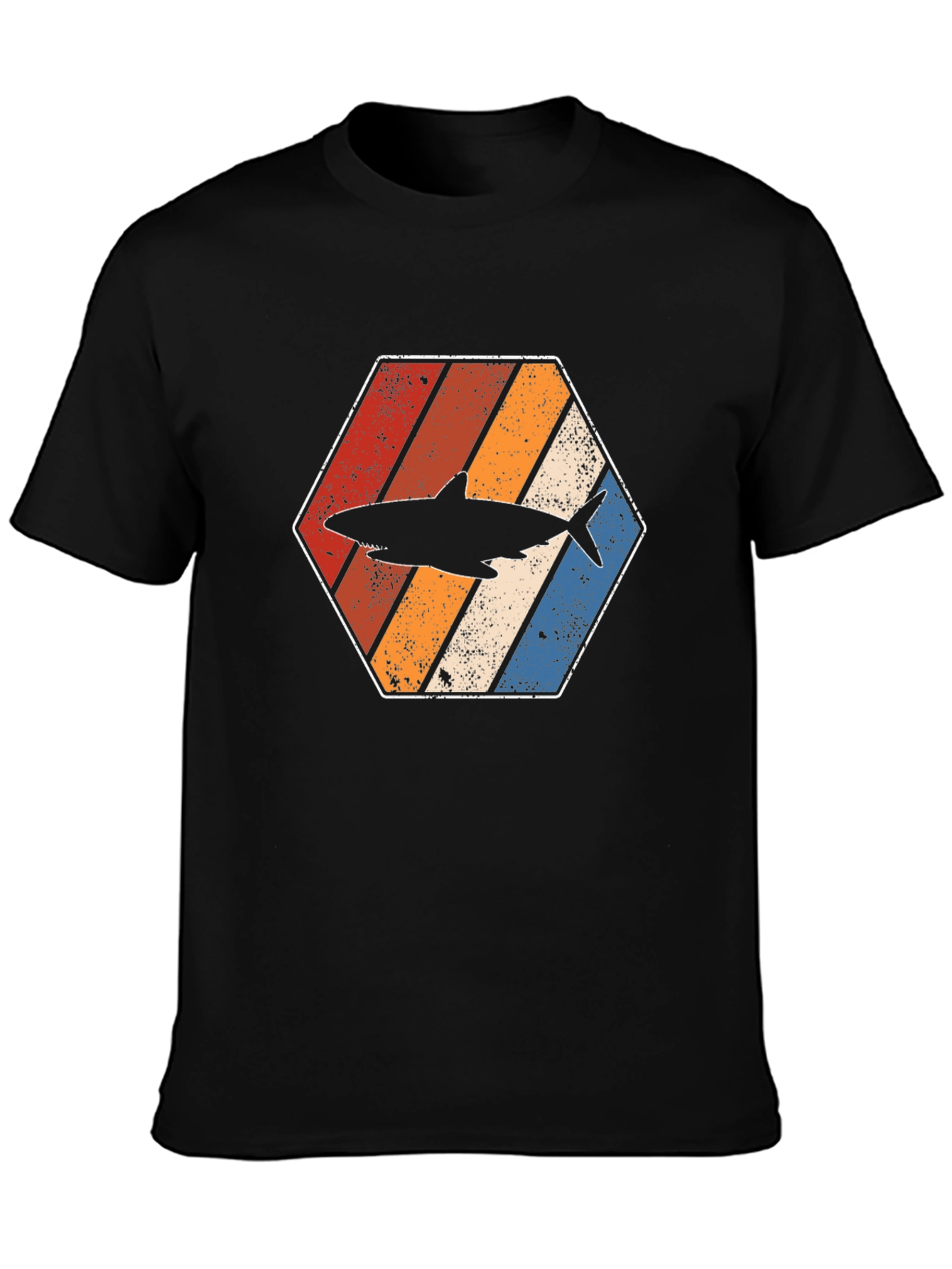 Retro Shark Hexagon Graphic Tee