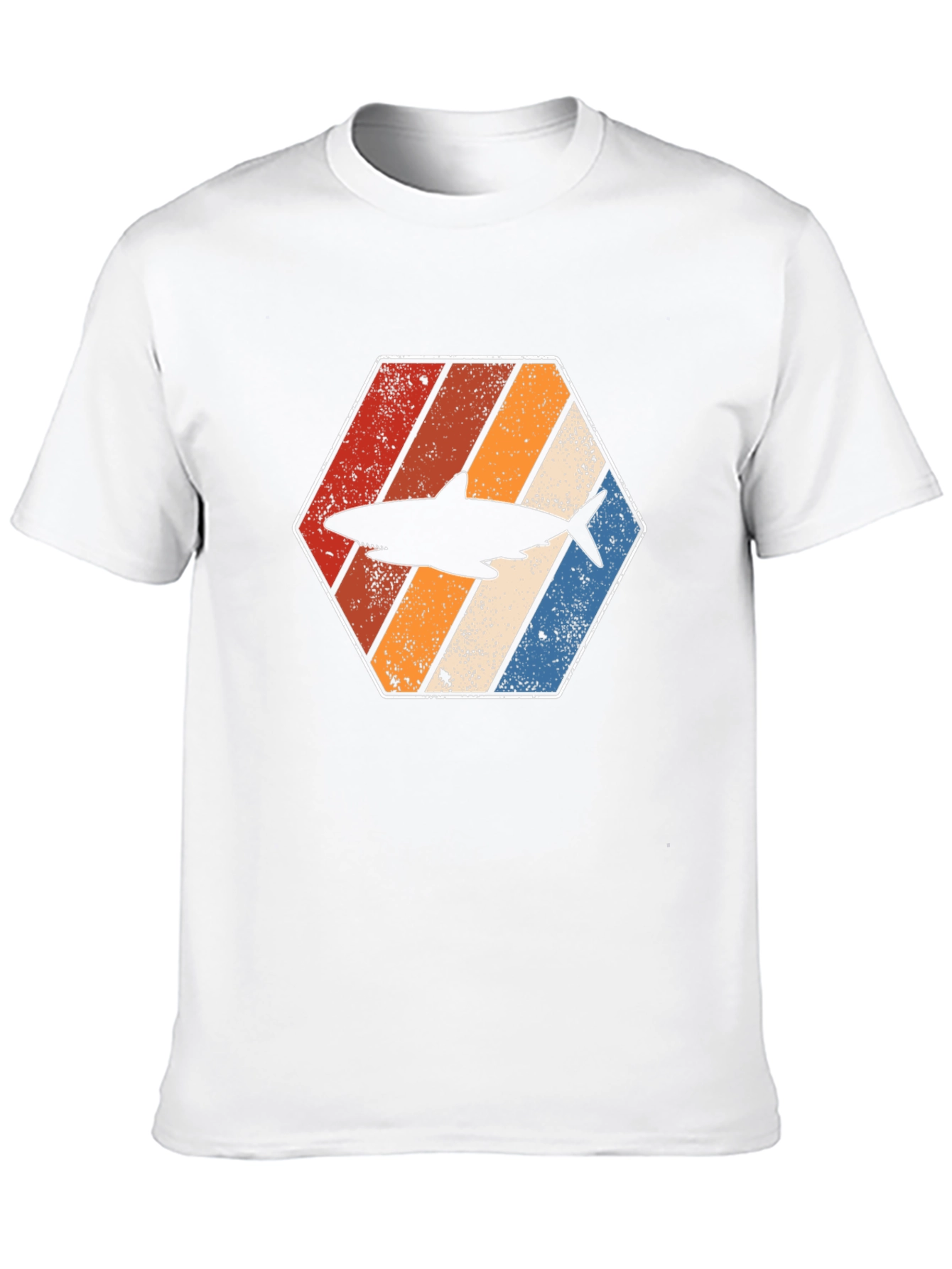 Retro Shark Hexagon Graphic Tee