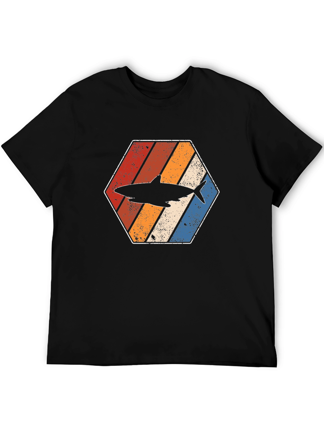 Retro Shark Hexagon Graphic Tee