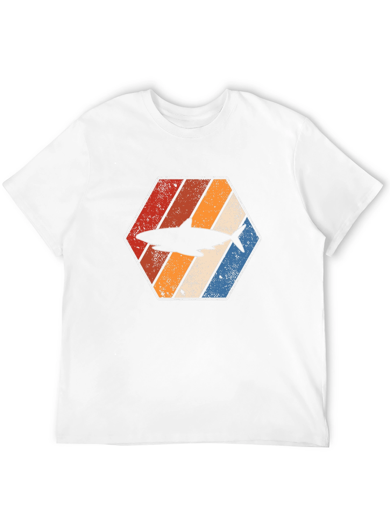 Retro Shark Hexagon Graphic Tee