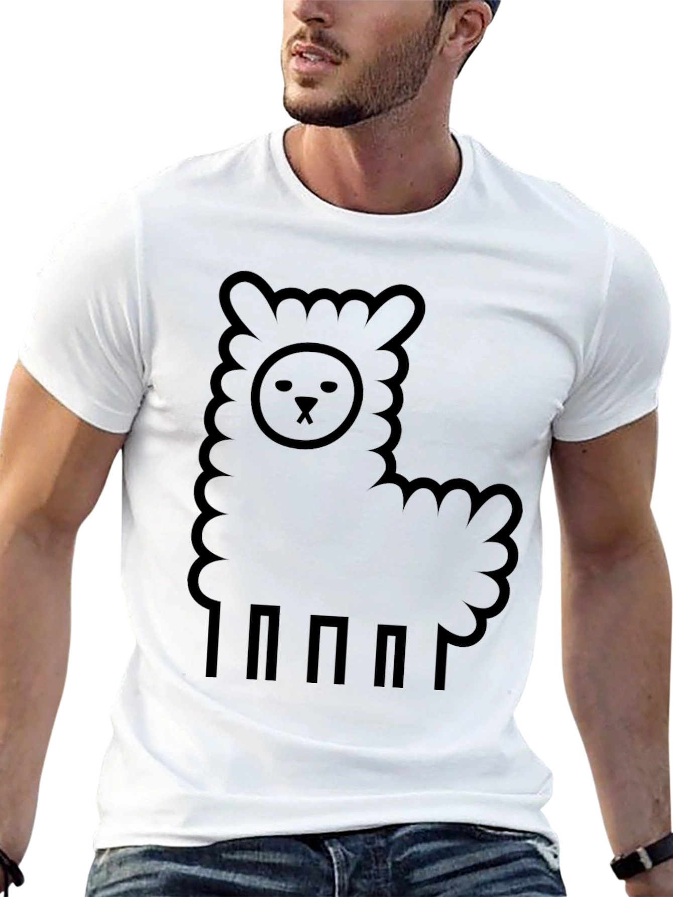 Llama Graphic Tee - Black Casual Comfort