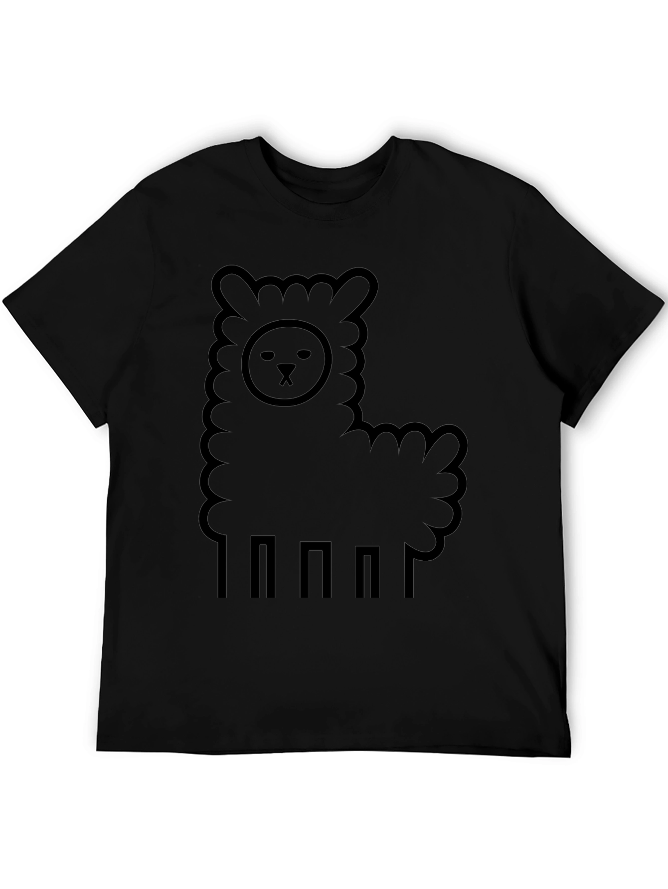 Llama Graphic Tee - Black Casual Comfort