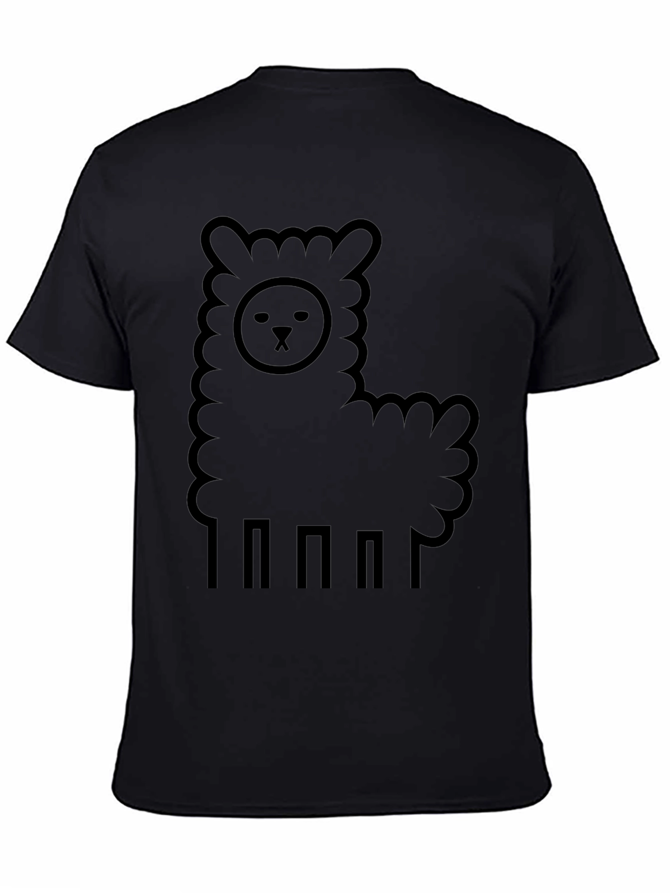 Llama Graphic Tee - Black Casual Comfort